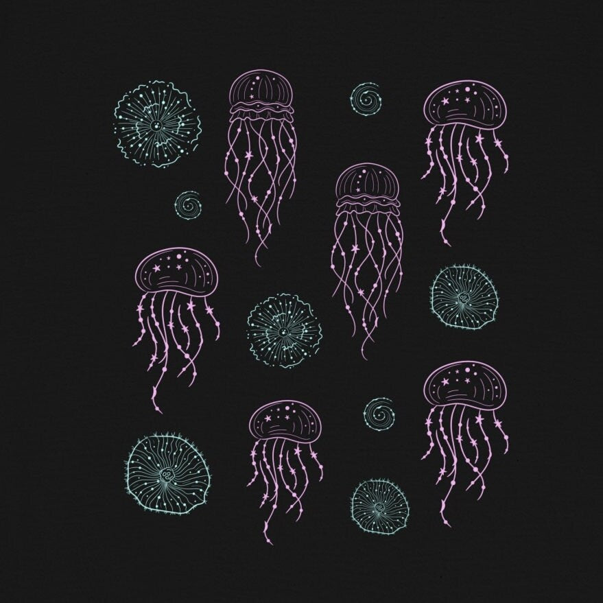 Moon Jellies Kids Comfort Color Graphic Tee Moon Jellyfish Shirt Ocean Animals Shirt Oceancore Beachy Mermaidcore Sea Animals Tshirt Girls