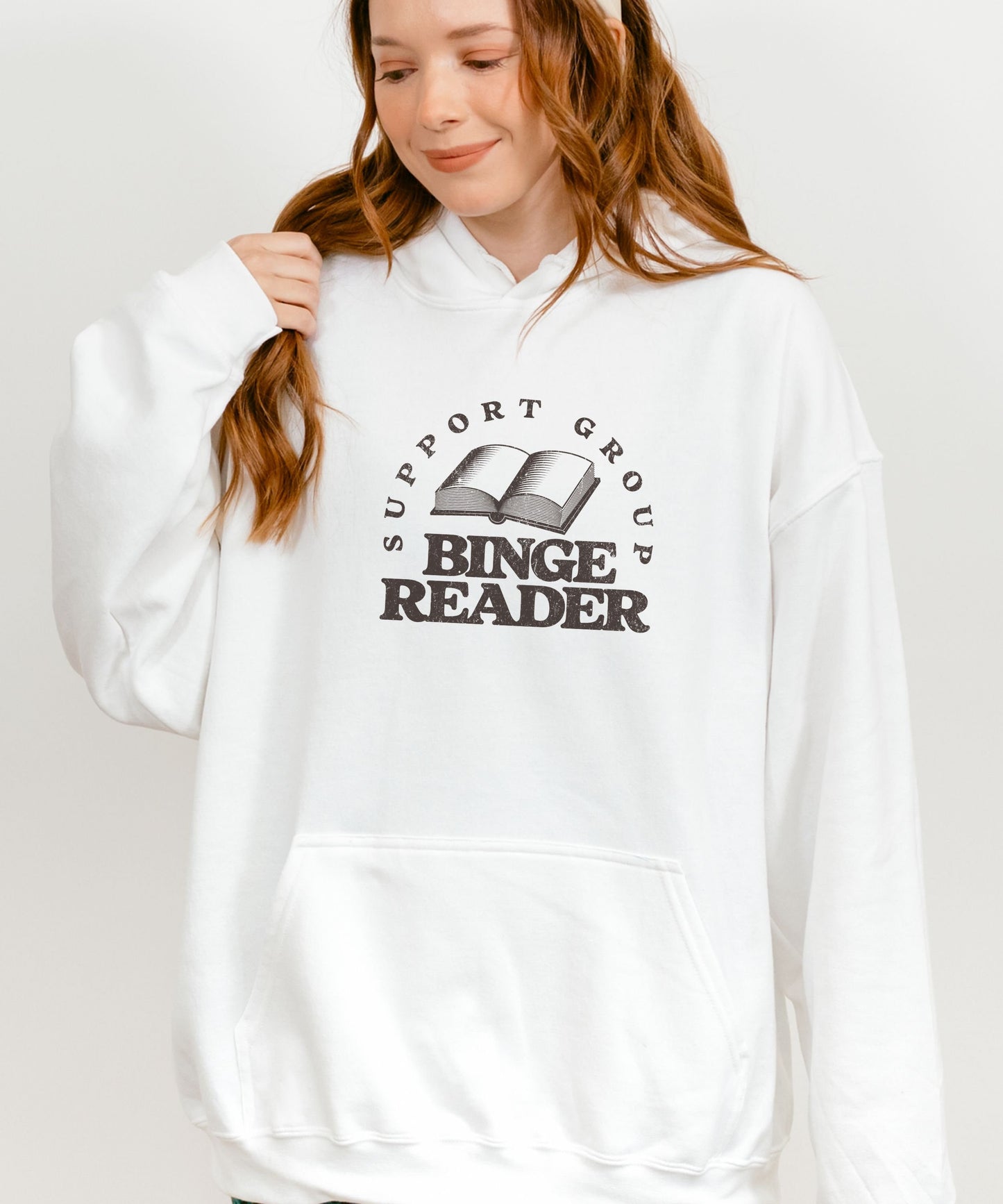 Binge Reader Support Group Hoodie Bookish Things Book Merch Romantasy Reader Book Club Hoodie Book Lover Library Sweatshirt Reading Hoodie