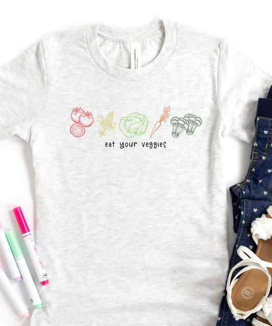 Eat Your Veggies Shirt Kids Toddler Vegetable T-shirt Tomato Shirt Broccoli Corn Carrots Tee Farmers Market Shirt Neutral Kids Clothes