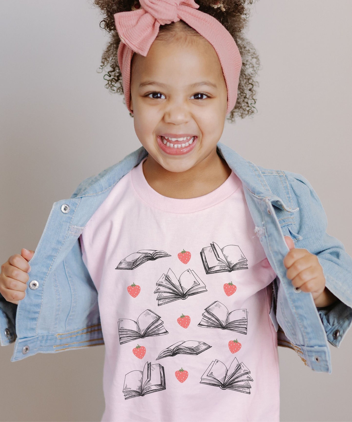 Berry and Books Shirt Kids Strawberry Shirt Toddler Girl Cottagecore Kids Clothes, Reading gift for Girl Booklover Gift Back to School Shirt