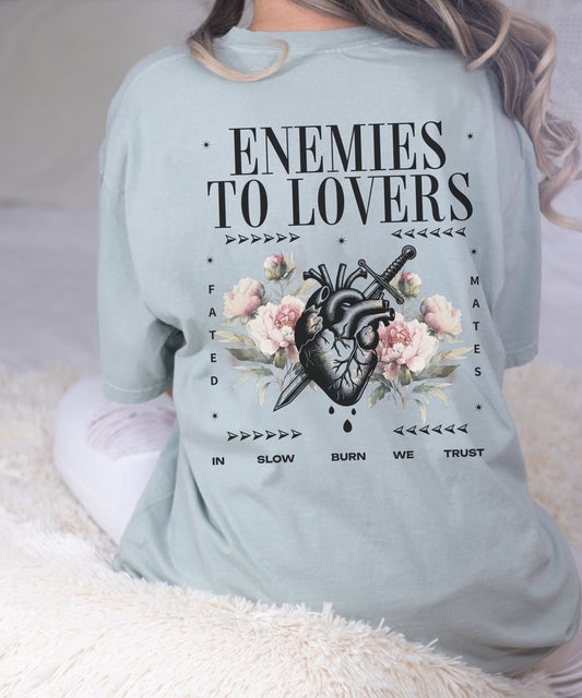 Enemies To Lovers Shirt Slow Burn Book Tropes Shirt Dark Romance Smut Shirt Fated Mates Romantasy Reader Bookish Things Fantasy Romance Gift