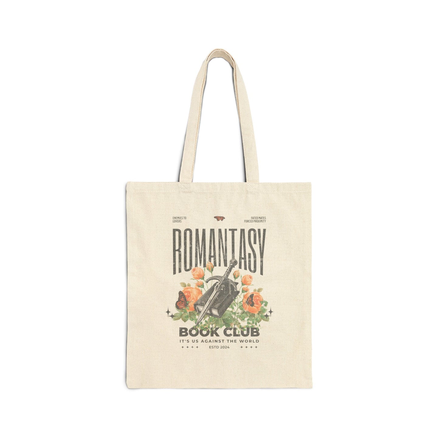 Romantasy Book Club Tote Bag Fantasy Romance Reader Gifts for Booklover, Bookish Merch Reading Tote Bag Library Bag Book Tropes Tote Bag