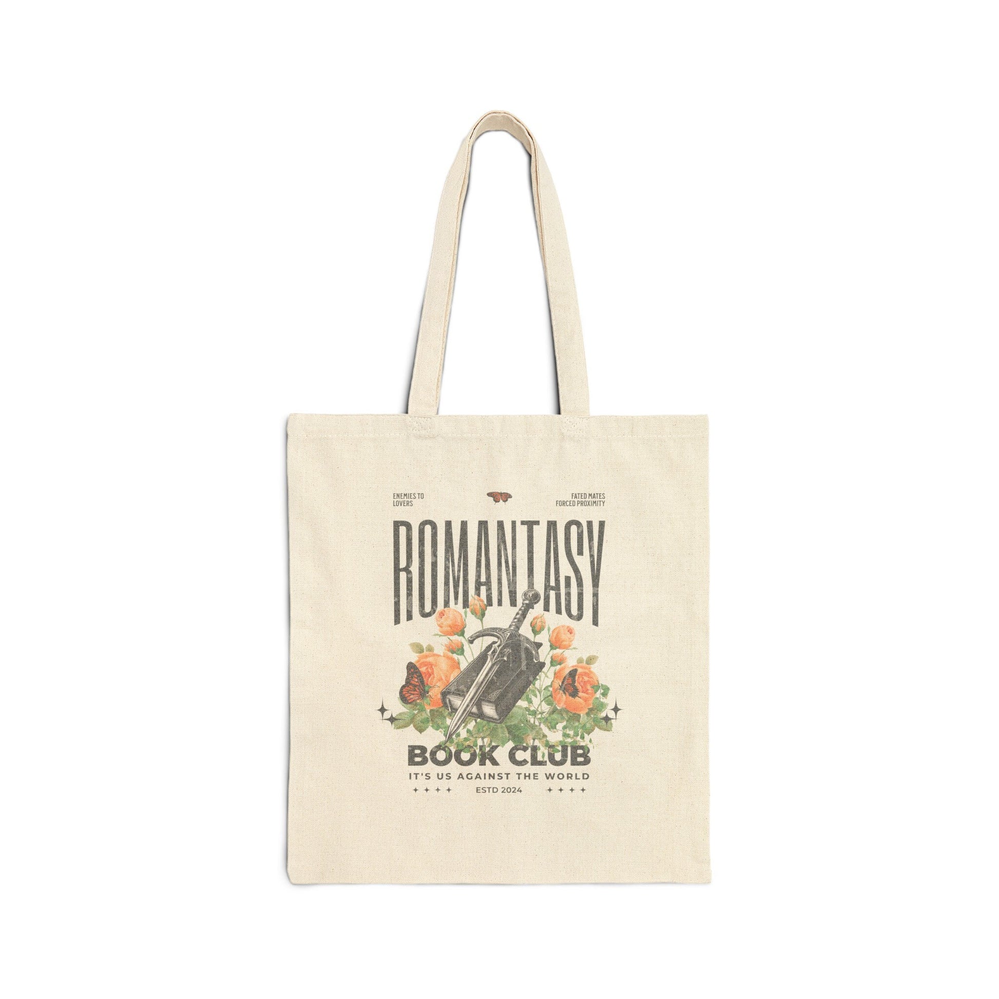 Romantasy Book Club Tote Bag Fantasy Romance Reader Gifts for Booklover, Bookish Merch Reading Tote Bag Library Bag Book Tropes Tote Bag