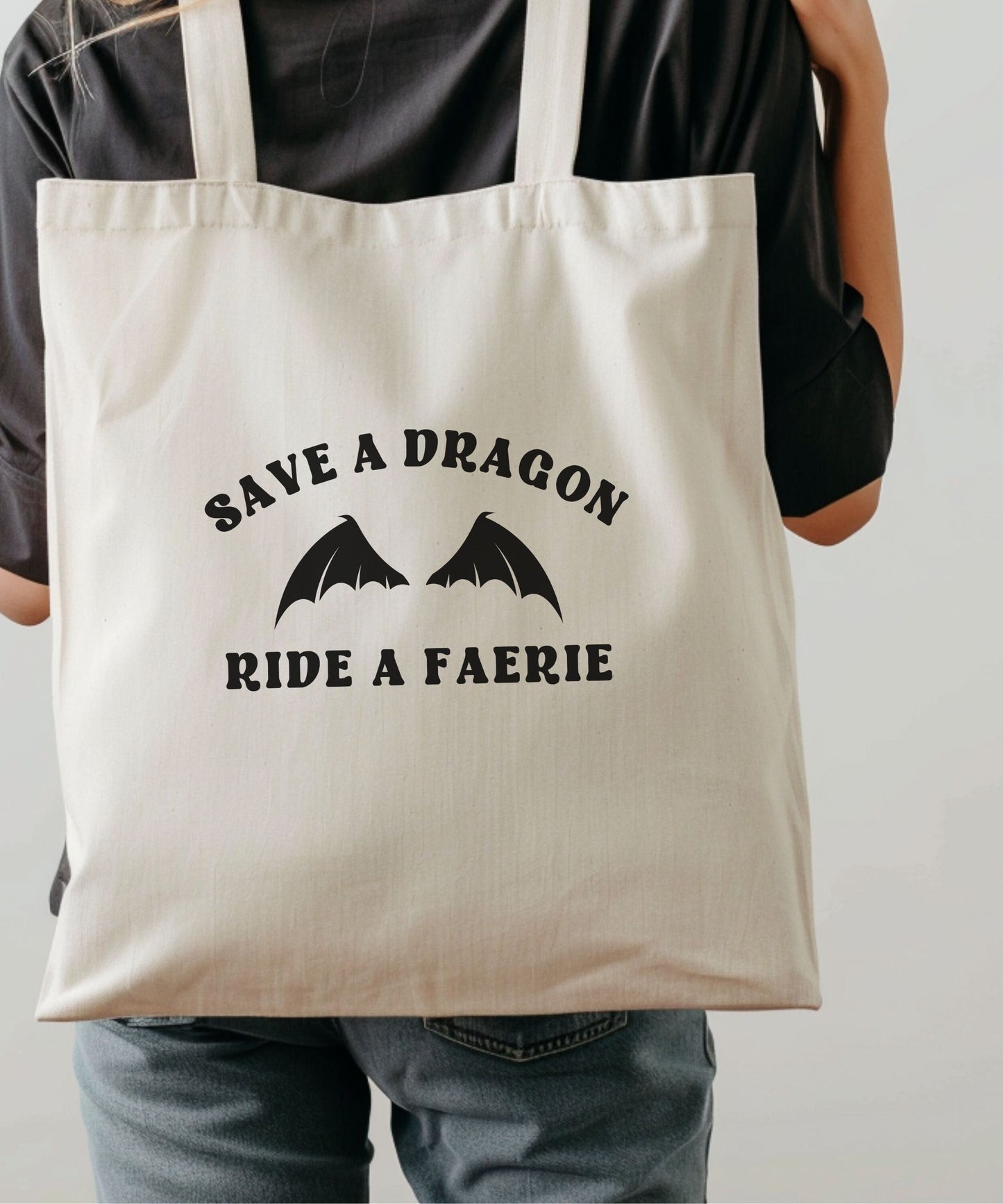 Save A Dragon Ride a Faerie Smut Tote bag, Romantasy Bag Fantasy Romance Reader Gifts, Smut Gifts Booktok Merch Dragon Rider Bookish Things