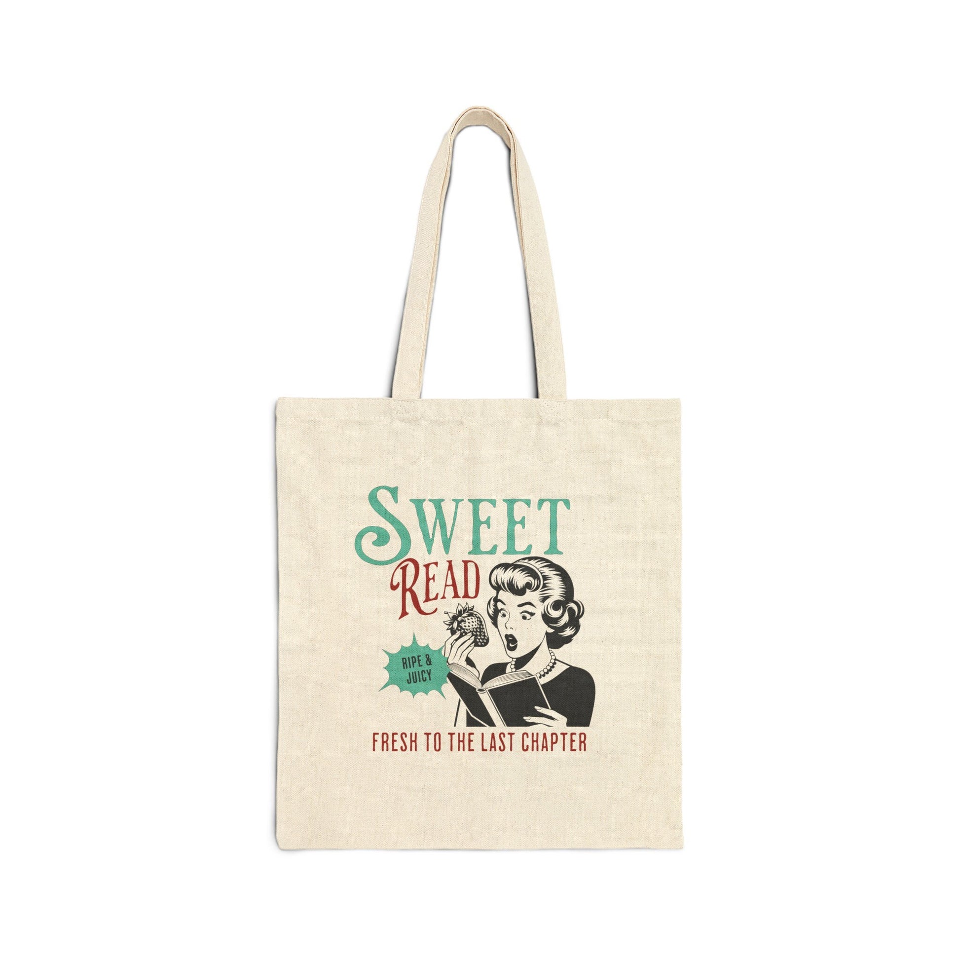 Sweet Read Strawberry Tote Bag, Bookish Things Totebag Smut Gifts Read Banned Books Booktrovert Book Club Bag Library Bag Book Themed Gifts