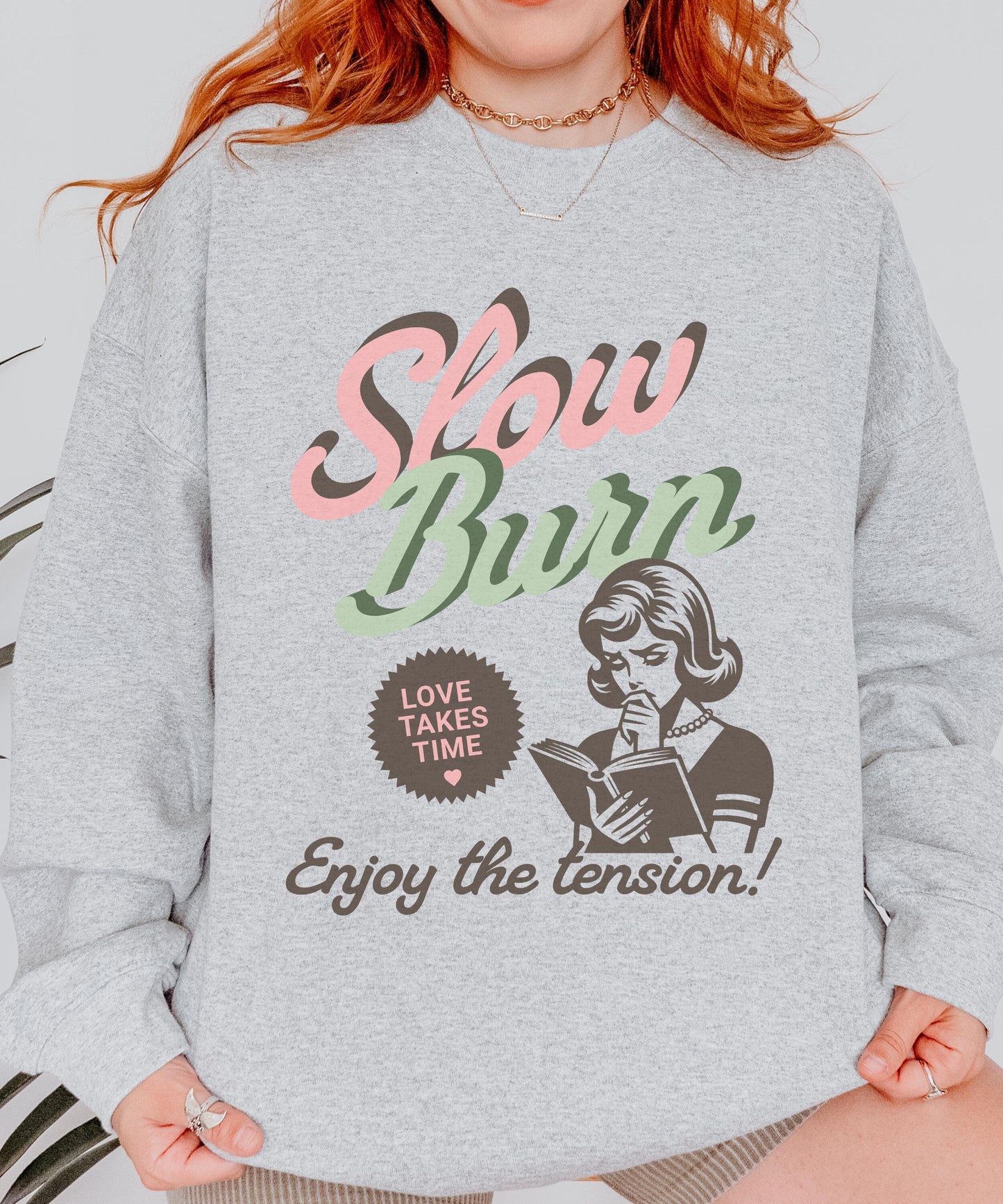 Slow Burn Romance Book Trope Reading Sweatshirt, Romantasy Dark Romance Fantasy Reader, Book Lover Sweater, Bookish Things Spicy Smut Shirt