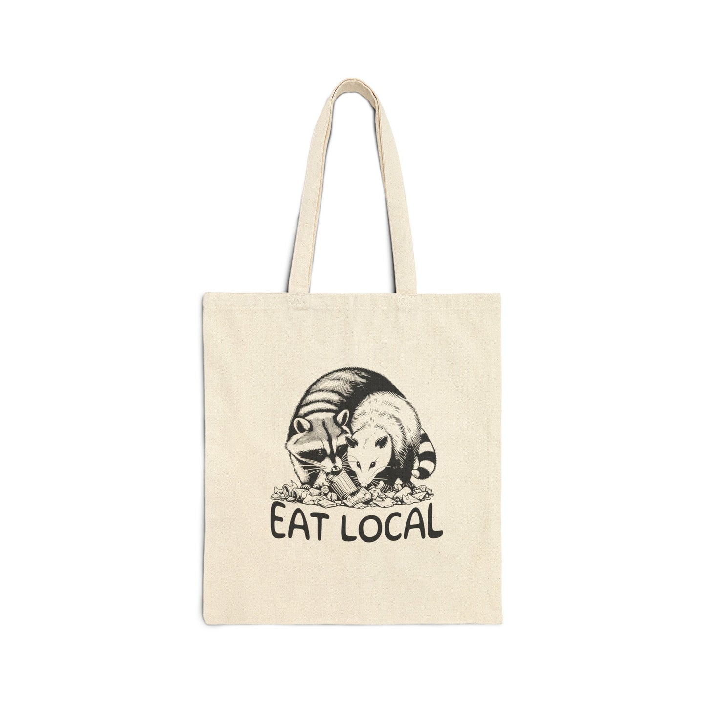 Eat Local Tote Bag, Opossum Bag Racoon Gifts Possum Gifts Goblincore Tote Bag Downtown Girl Weirdcore Animal Lover Gift Farmers Market Bag