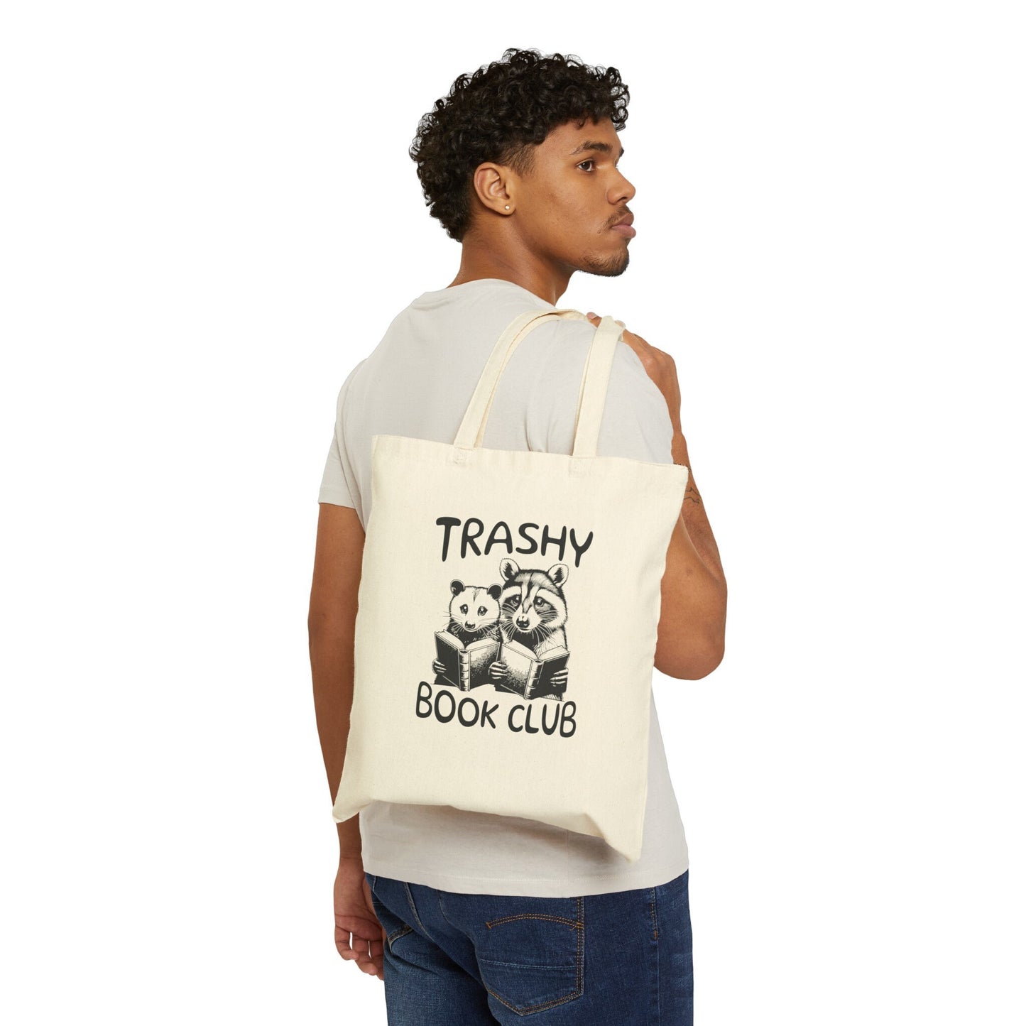 Trashy Book Club Tote Bag Possum Tote Bag Opossum Gifts Raccoon Tote Bag Wierdcore Smut Gifts Spicy Books Bag Romantasy Bookish Tote Bag