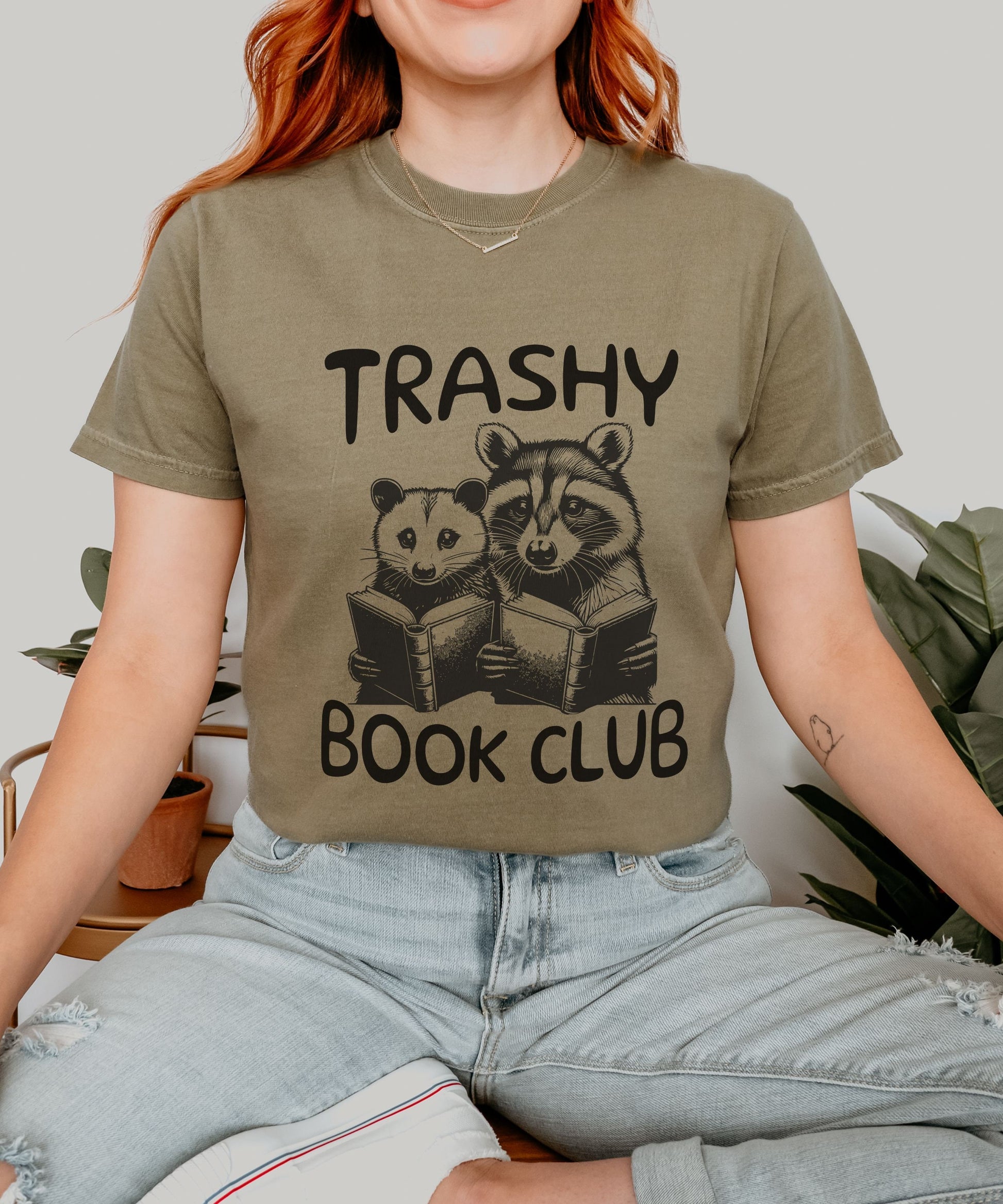 Trashy Book Club Raccoon Shirt Opossum Shirt Possum Shirt Smut Shirt Romantasy Romance Fantasy Dark Romance Reader TShirt