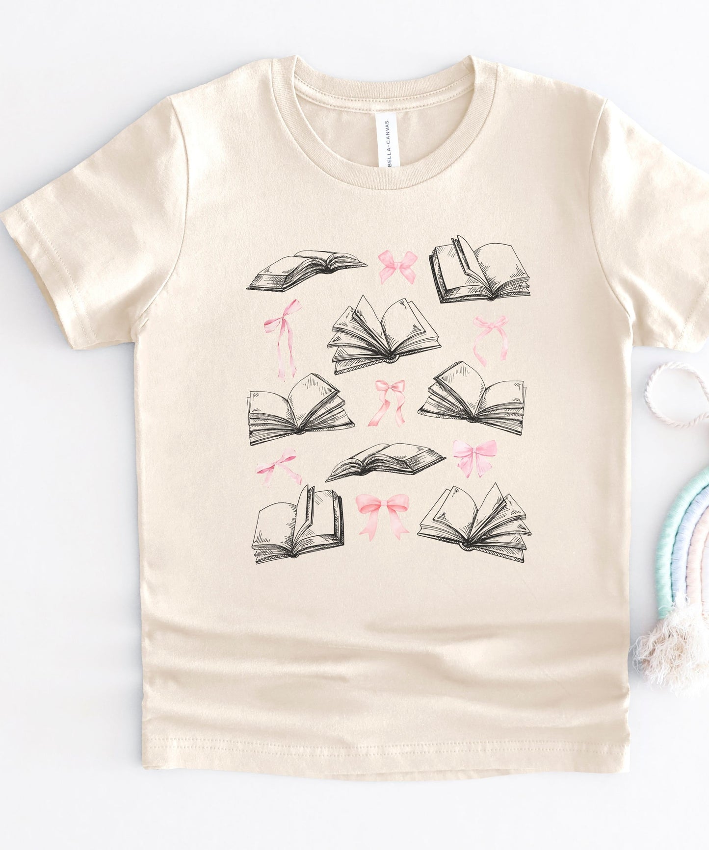 Books and Bows Shirt Kids Coquette Tshirt Bookish Shirt for Girls Toddler Booklover Bow Tee Academia Clothes Coquette Ribbon Tshirt Girl