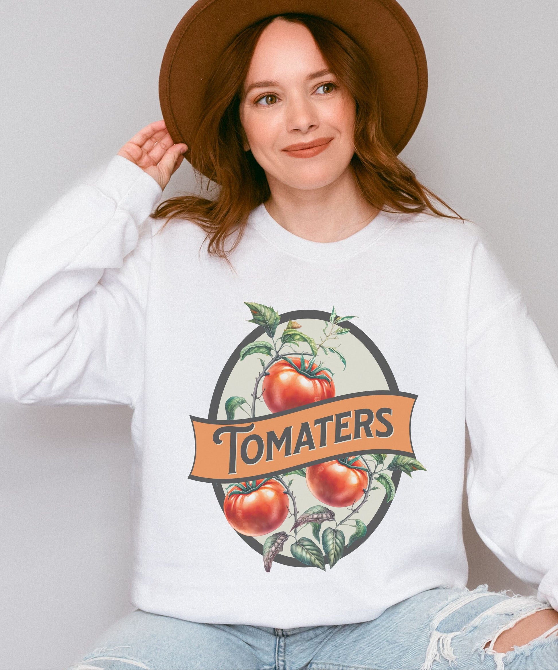 Tomaters Sweatshirt Garden Sweatshirt Cottage Core Clothes Tomato Shirt Granola Girl Vegetable Shirt Tomato Gift Weirdcore Unhinged Shirts