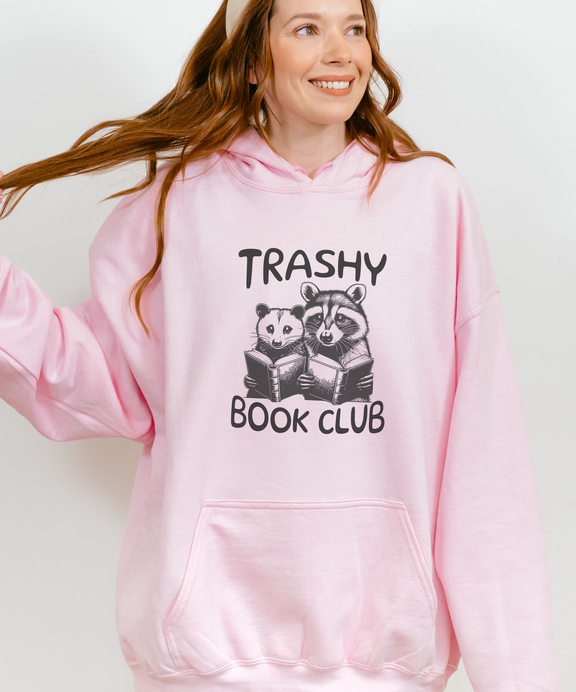 Trashy Book Club Raccoon Shirt, Opossum Sweater Possum Shirt Booktrovert Bookish Things Booktok Merch Dark Romance Smut Gifts Reading Hoodie