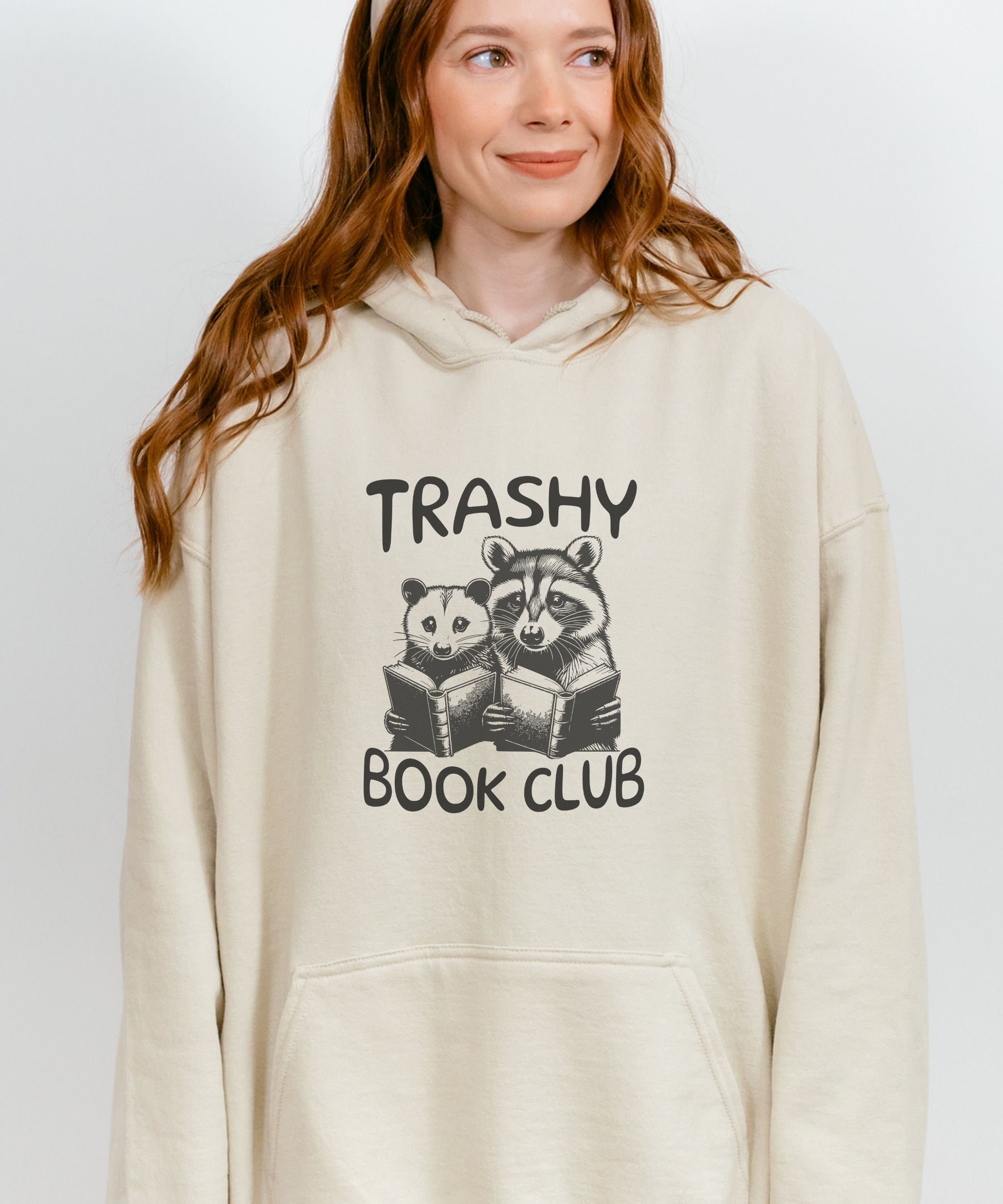 Trashy Book Club Raccoon Shirt, Opossum Sweater Possum Shirt Booktrovert Bookish Things Booktok Merch Dark Romance Smut Gifts Reading Hoodie