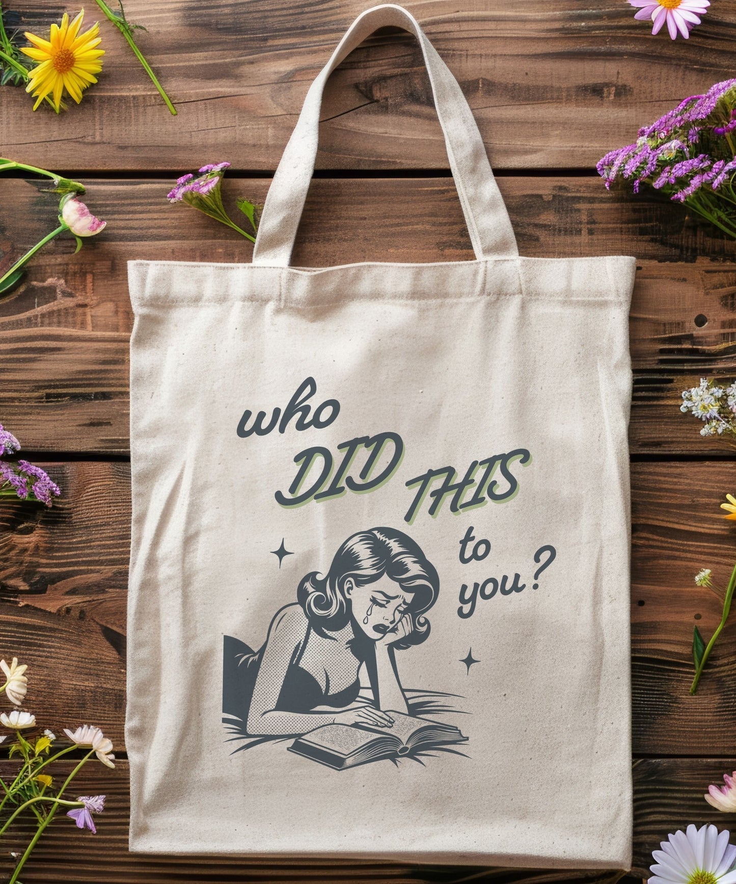 Who Did This To You Book Tropes Tote Bag, Spicy Book Lover Tote Booktok Merch Dark Romance Book Bag Romantasy Reader Romance Book Lover Gift