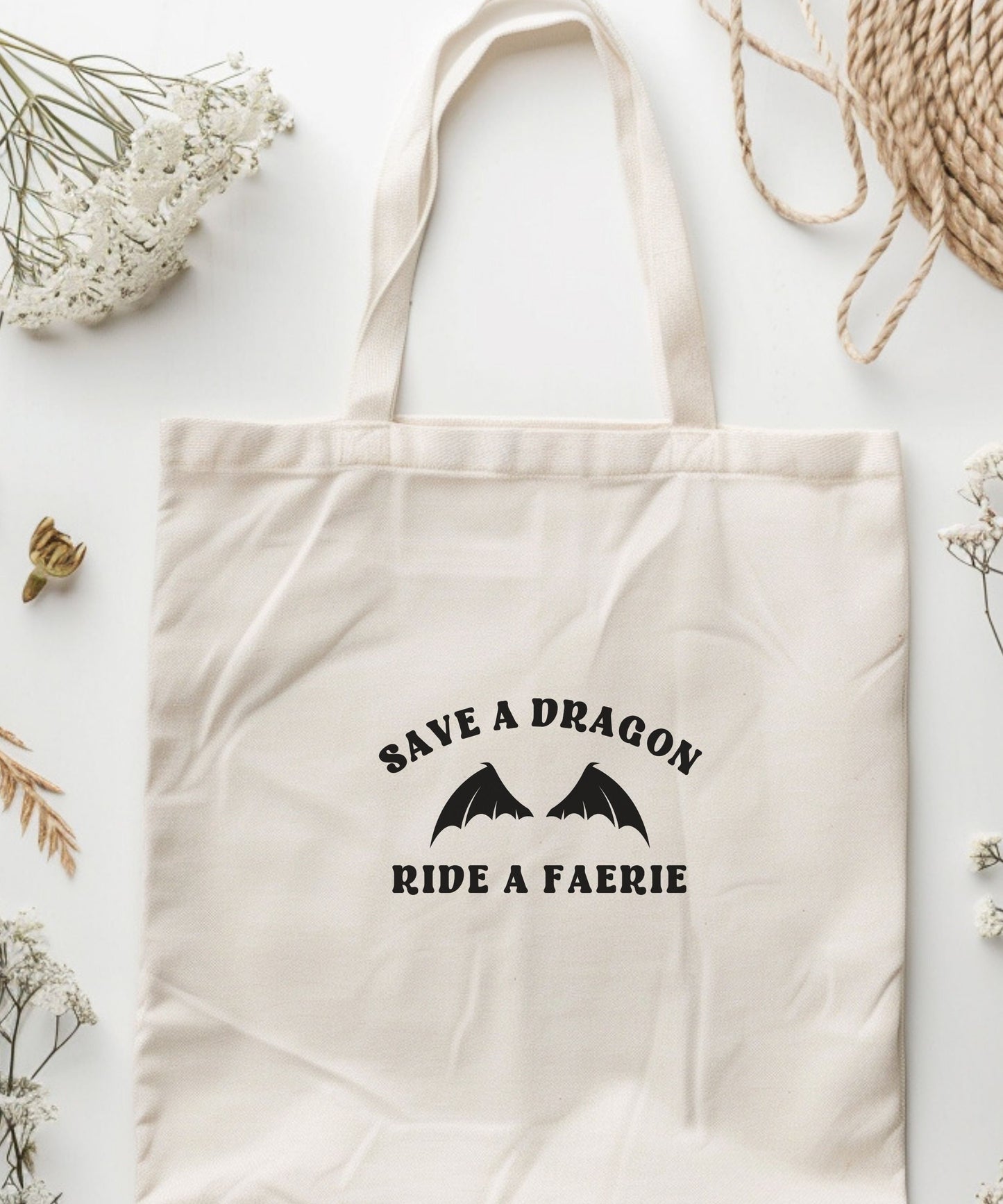 Save A Dragon Ride a Faerie Smut Tote bag, Romantasy Bag Fantasy Romance Reader Gifts, Smut Gifts Booktok Merch Dragon Rider Bookish Things