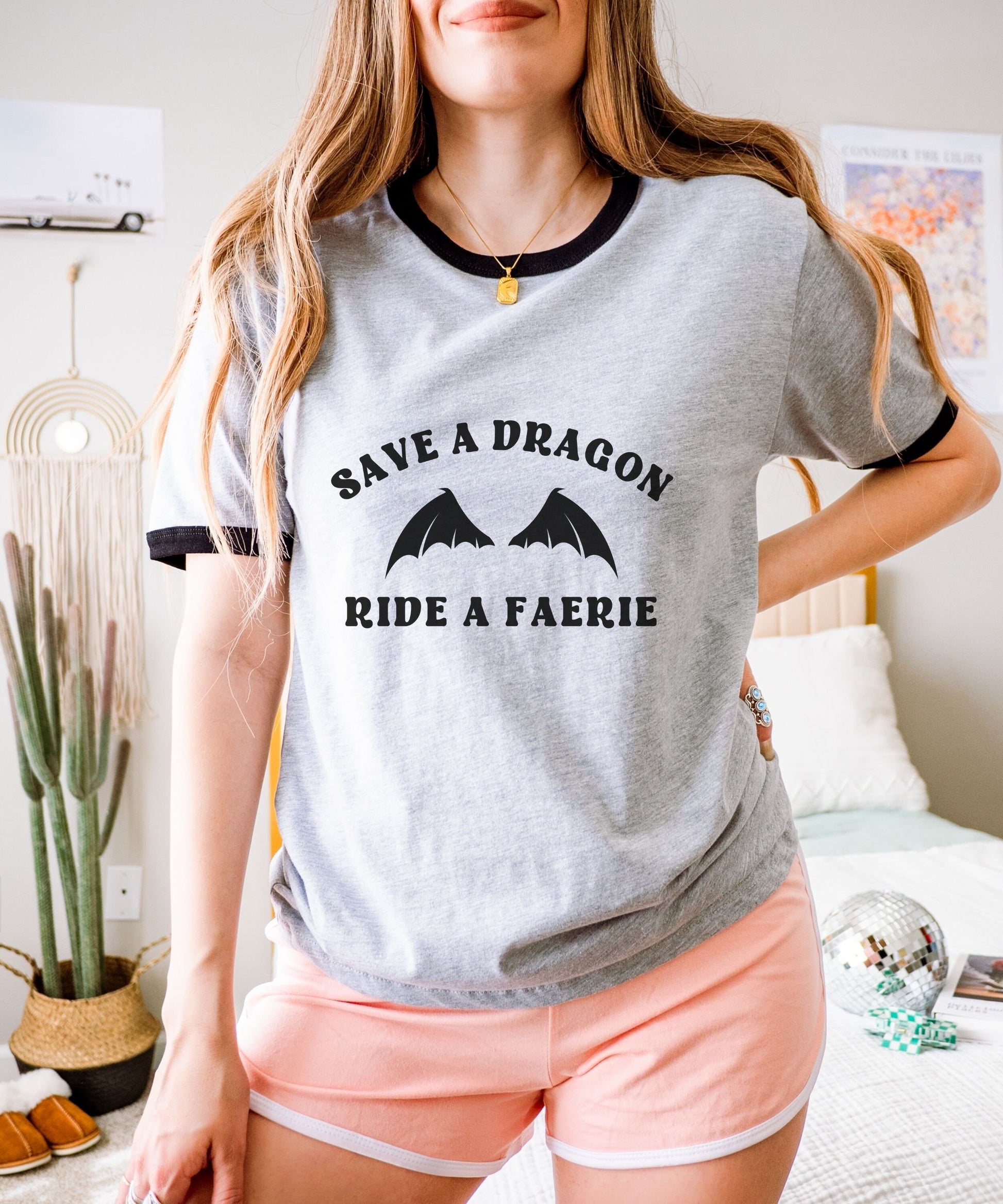Save a Dragon Ride a Faerie Smut Shirt Ringer Tee, Bookish Things, Booktok Merch Spicy Books Shirt Romantasy Fantasy Reader Morally Grey Tee