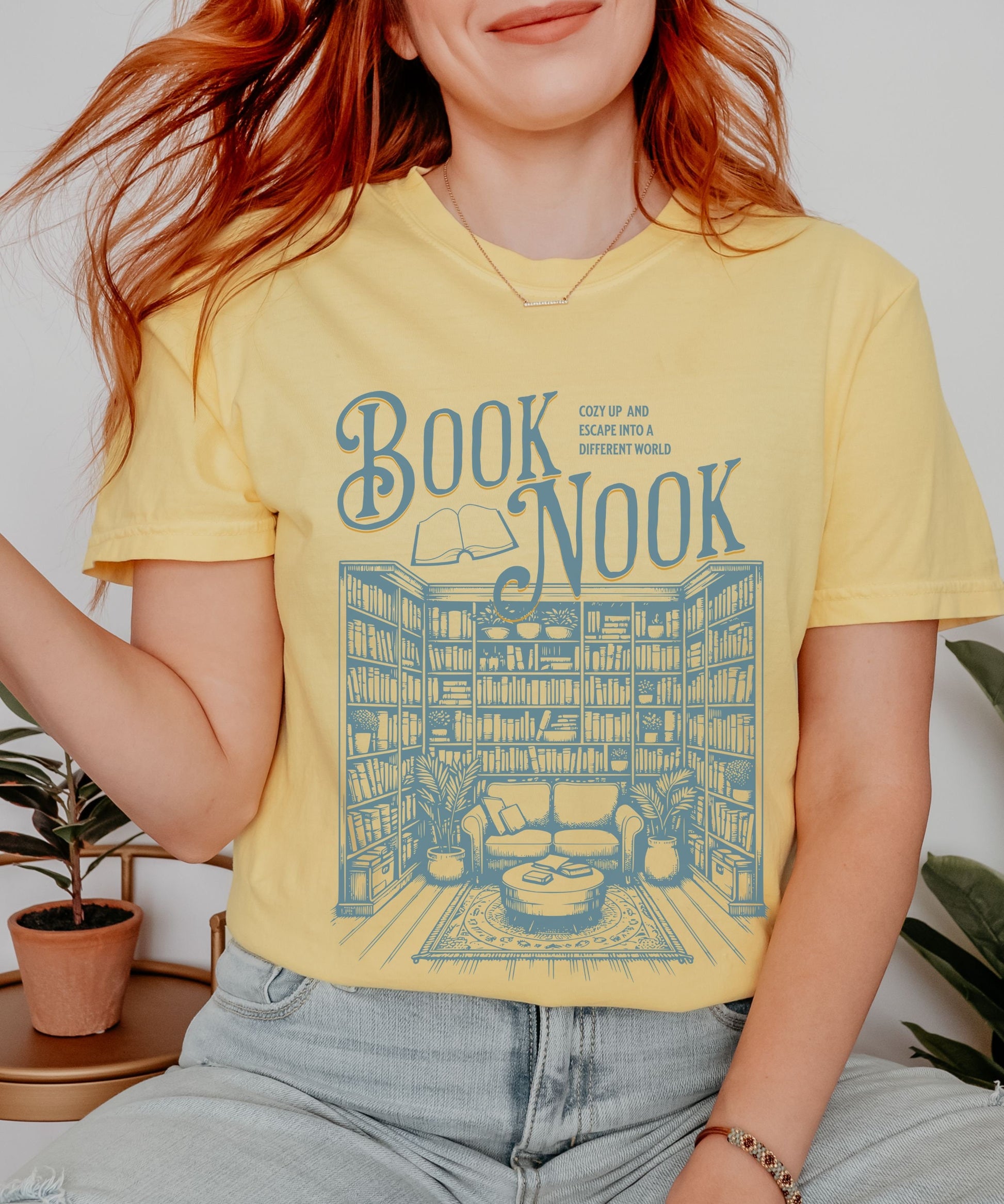 Book Nook Bookshelf Shirt, Literature Shirt, Library Shirt Reader Tshirt Bookish Love Shirt Romantasy Fantasy Dark Romance Tshirt