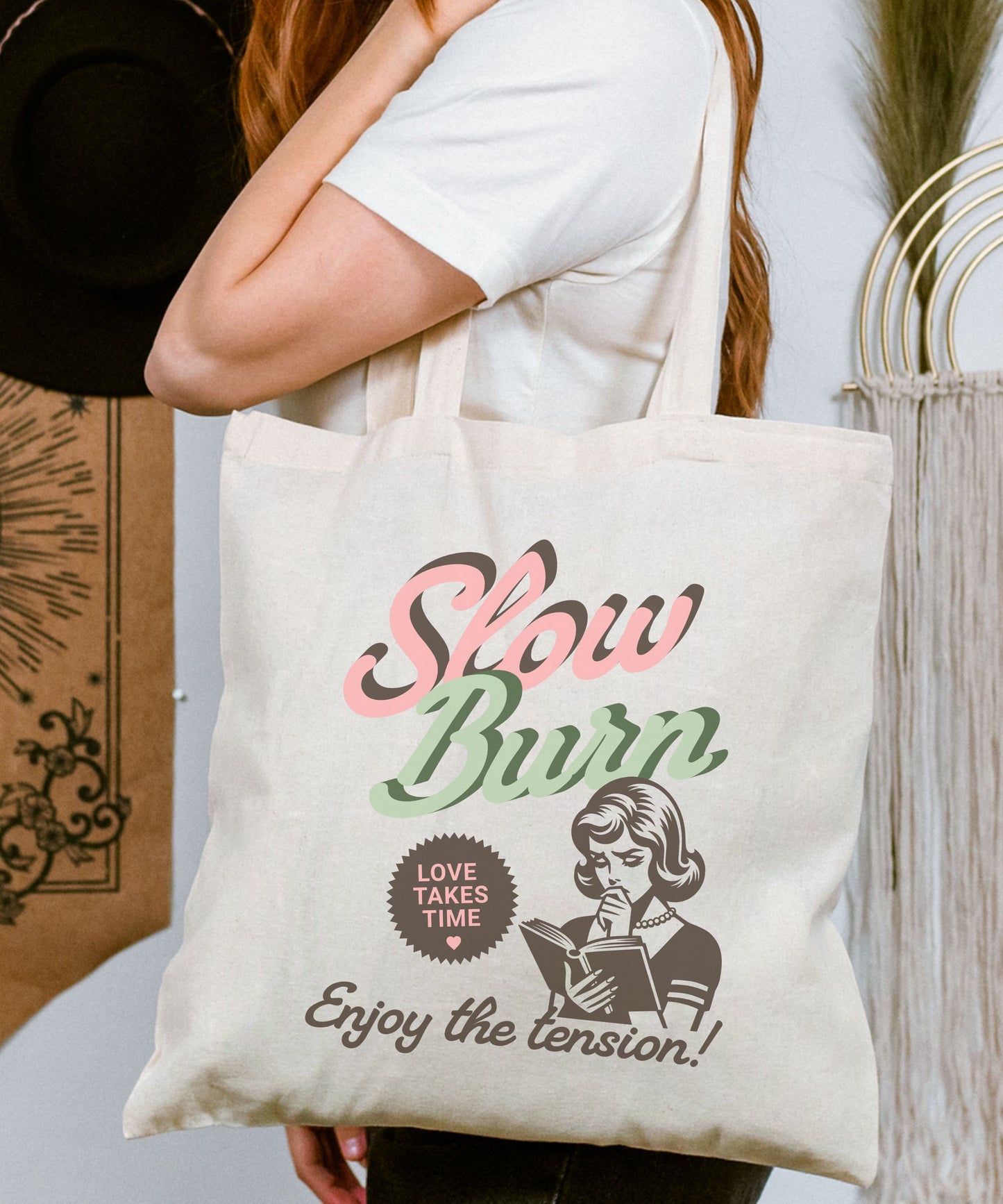 Slow Burn Book Trope Tote Bag Bookish Tote Bag Romance Reader Totebag Enemies To Lovers Dark Romance Fantasy Romance Romantasy Reading Gifts