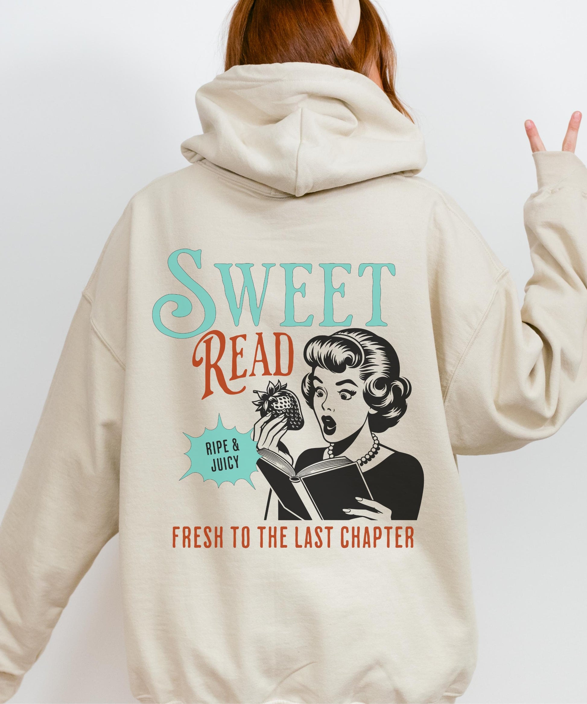 Sweet Read Reading Sweatshirt, Strawberry Hoodie Hot girls Read Banned Books Downtown Girl Romantasy Fantasy Dark Romance Reader Smut Shirt