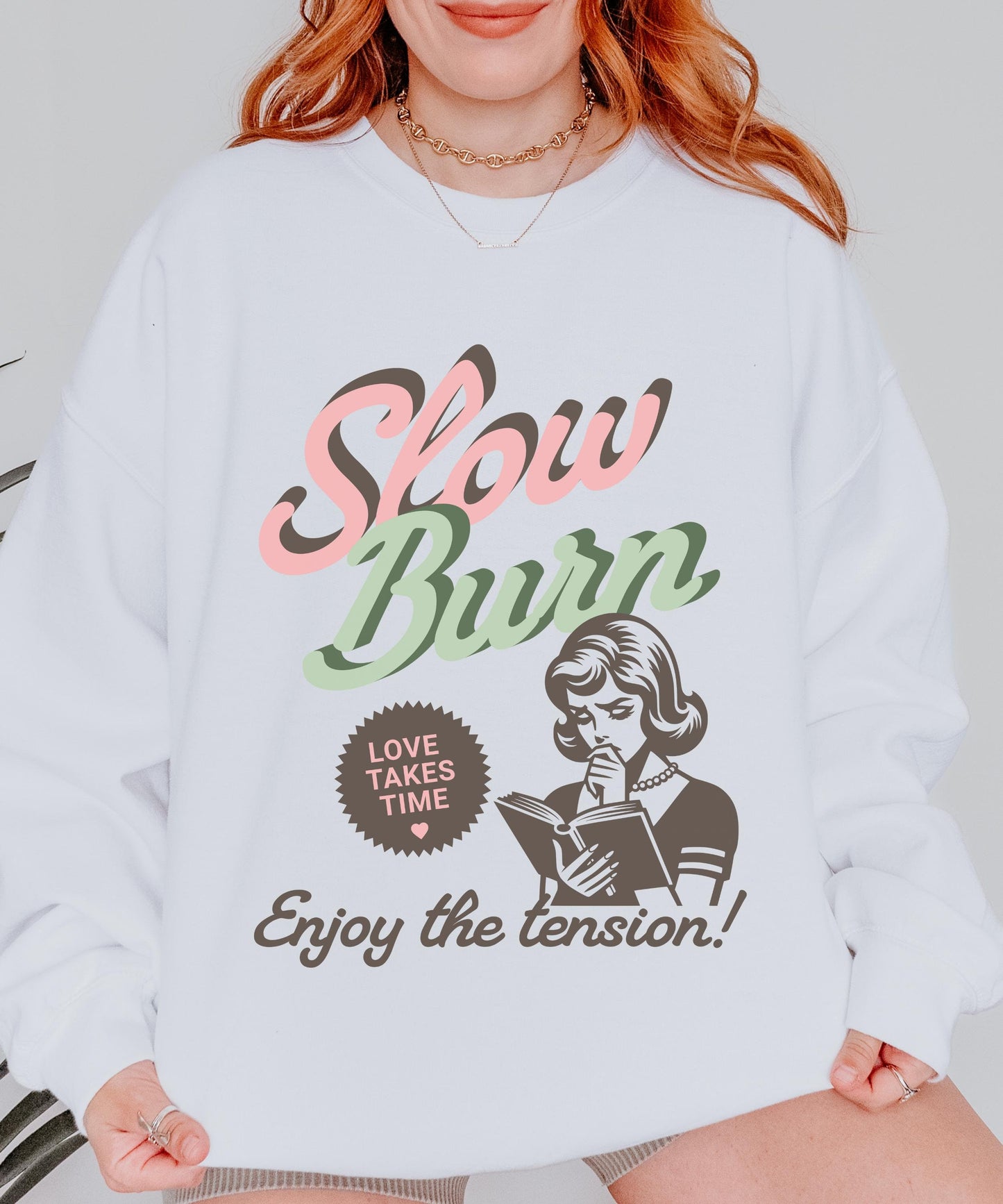 Slow Burn Romance Book Trope Reading Sweatshirt, Romantasy Dark Romance Fantasy Reader, Book Lover Sweater, Bookish Things Spicy Smut Shirt