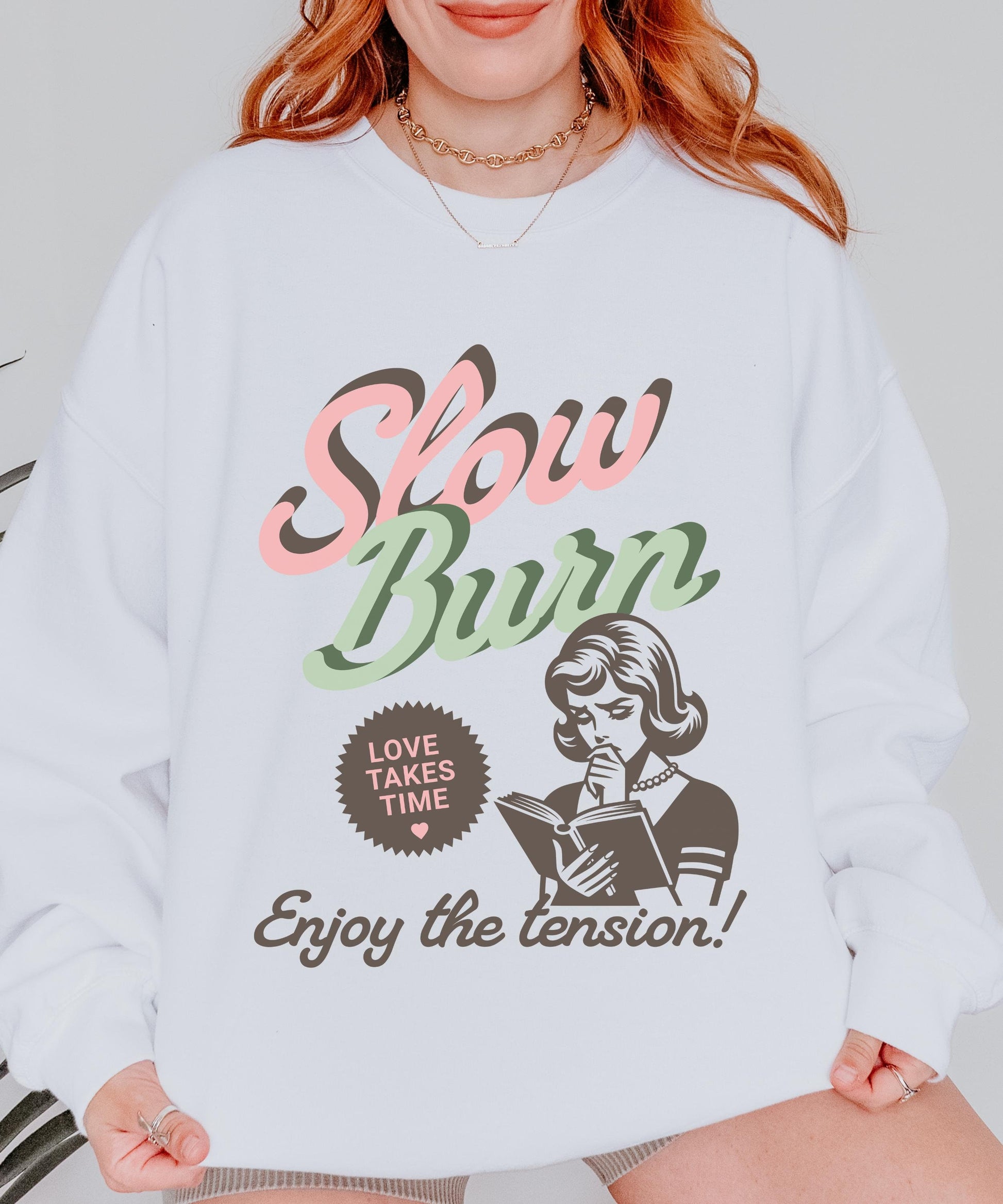 Slow Burn Romance Book Trope Reading Sweatshirt, Romantasy Dark Romance Fantasy Reader, Book Lover Sweater, Bookish Things Spicy Smut Shirt