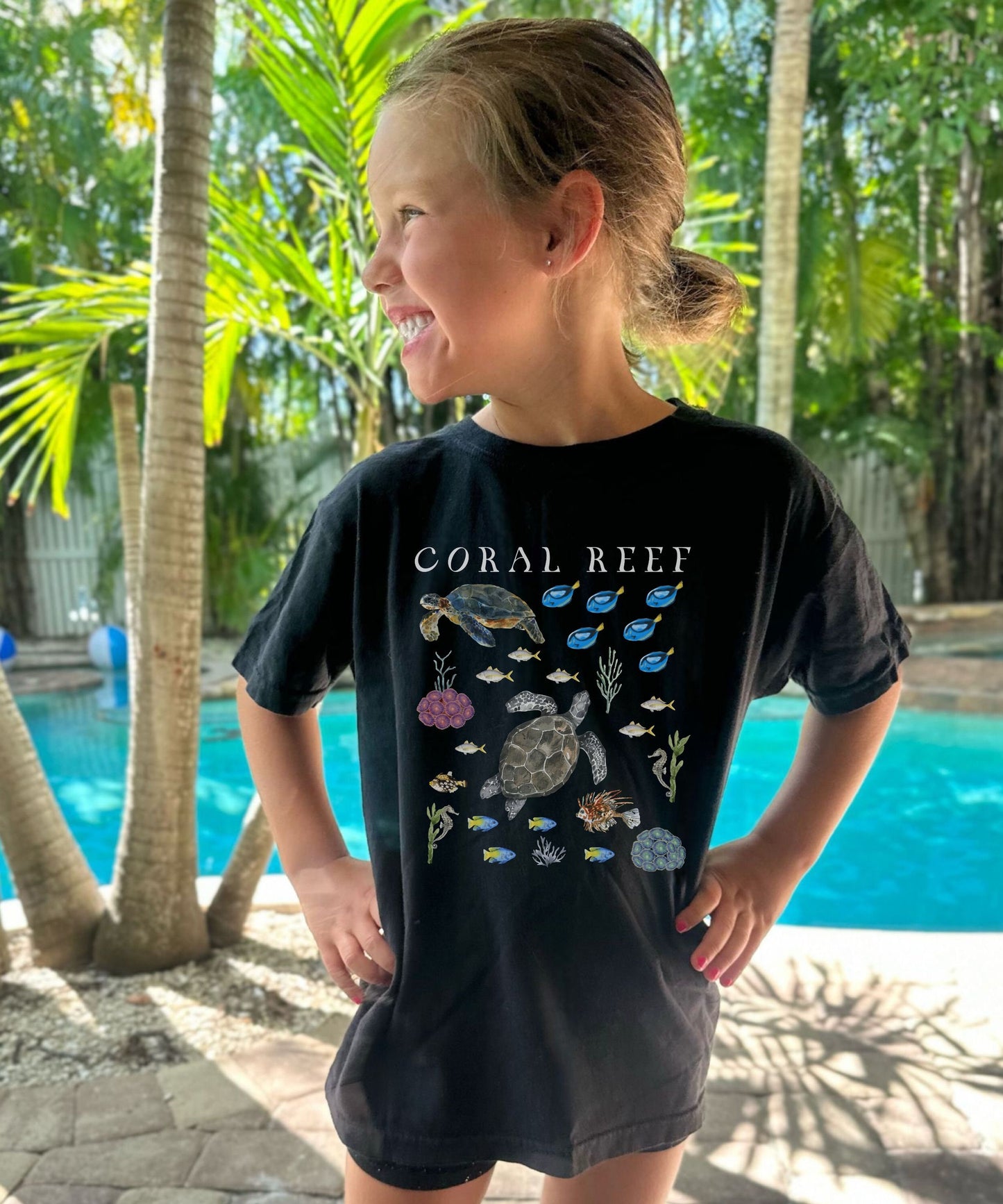 Coral Reef Shirt Kids, Sea Turtle Shirt Ocean Animals Shirt Beachy Shirts Neutral Kids Clothes Sea Party Tee SeaTurtle Gifts Vacation Shirt