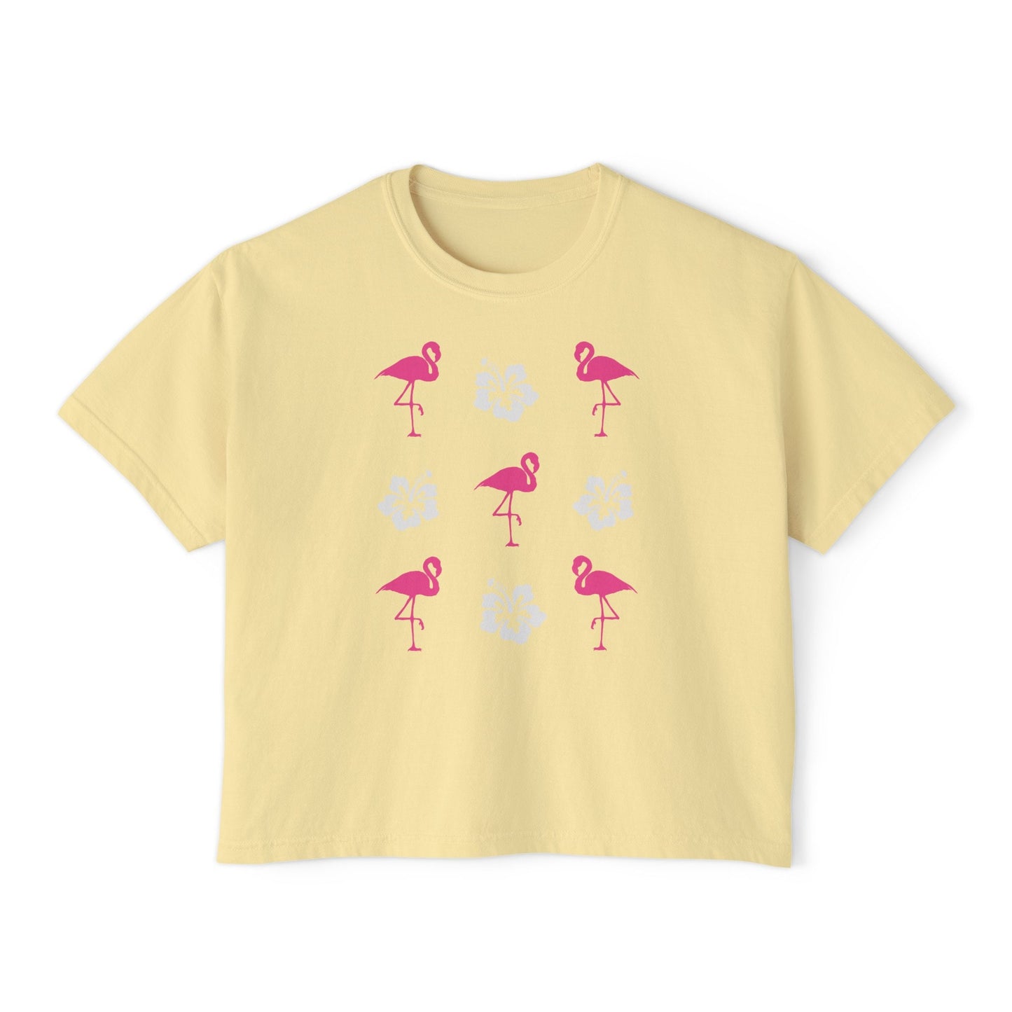 Flamingo Shirt Women Semi Cropped Tee Hibiscus Shirt Coconut Girl Beachy Shirt Flamingo Gifts Preppy Stuff Ocean Animal Shirt Teen Girl Gift
