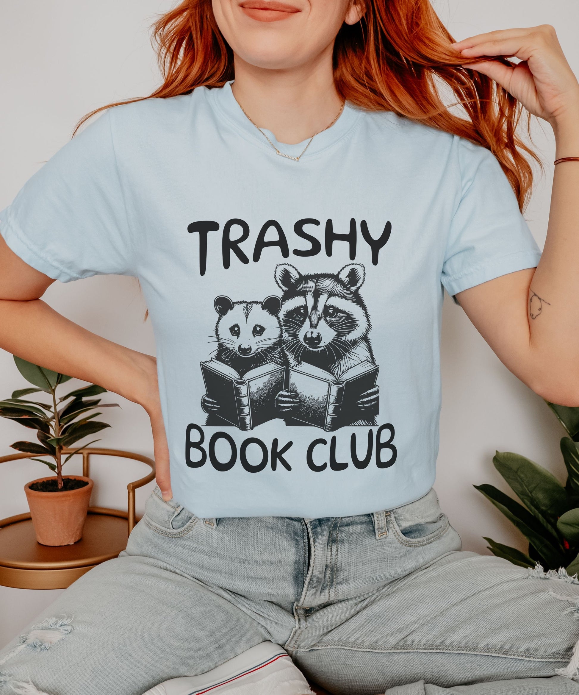 Trashy Book Club Raccoon Shirt Opossum Shirt Possum Shirt Smut Shirt Romantasy Romance Fantasy Dark Romance Reader TShirt