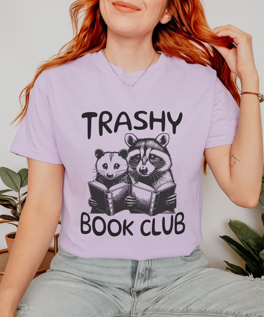 Trashy Book Club Raccoon Shirt Opossum Shirt Possum Shirt Smut Shirt Romantasy Romance Fantasy Dark Romance Reader TShirt