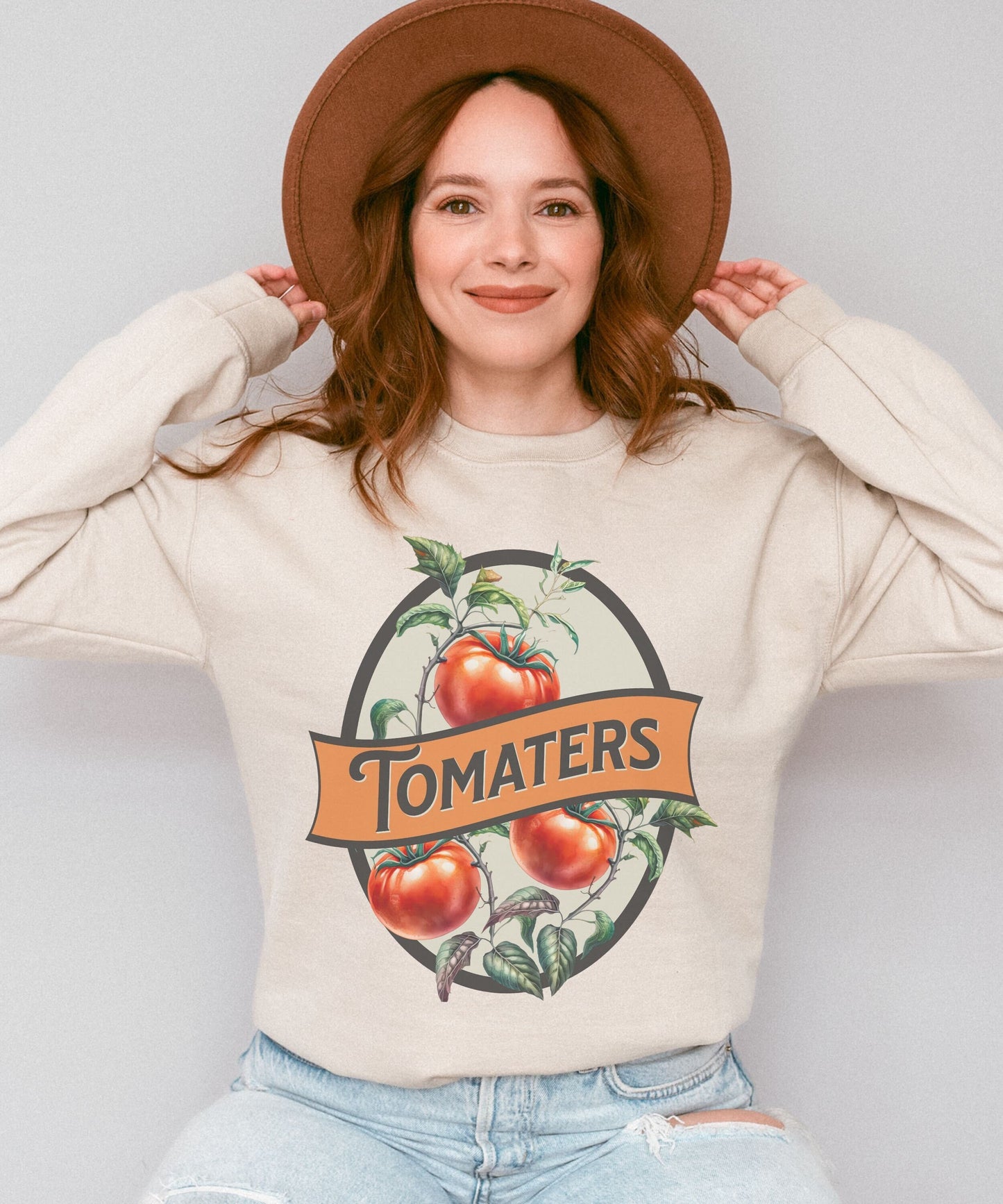 Tomaters Sweatshirt Garden Sweatshirt Cottage Core Clothes Tomato Shirt Granola Girl Vegetable Shirt Tomato Gift Weirdcore Unhinged Shirts