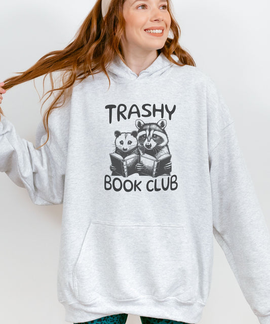 Trashy Book Club Raccoon Shirt, Opossum Sweater Possum Shirt Booktrovert Bookish Things Booktok Merch Dark Romance Smut Gifts Reading Hoodie