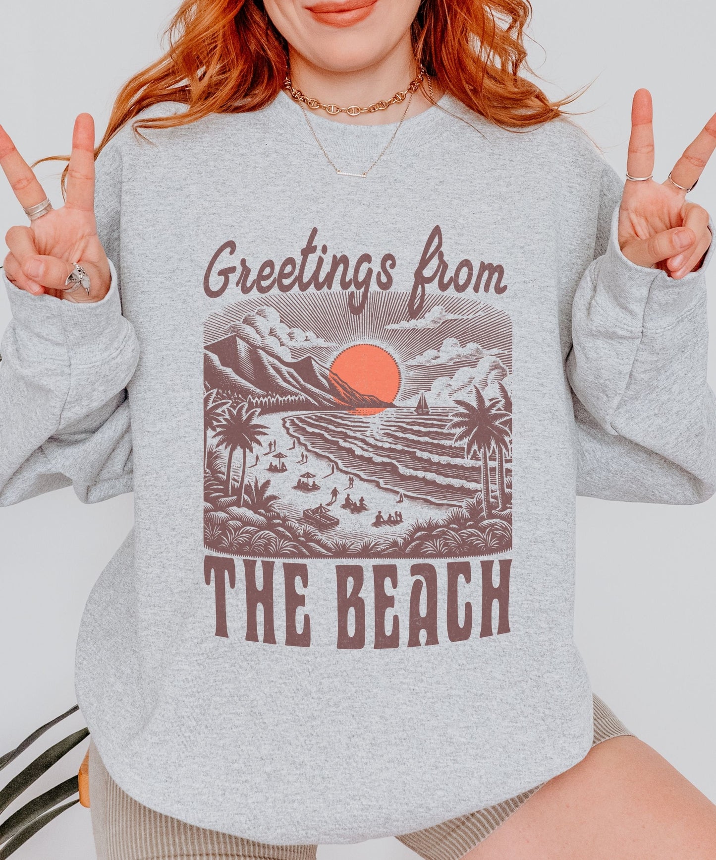 Greetings From The Beach Sweatshirt Coconut Girl Preppy Stuff Beachy Sweatshirt Oceancore Clothing Mermaidcore Granola Girl Sweatshirt
