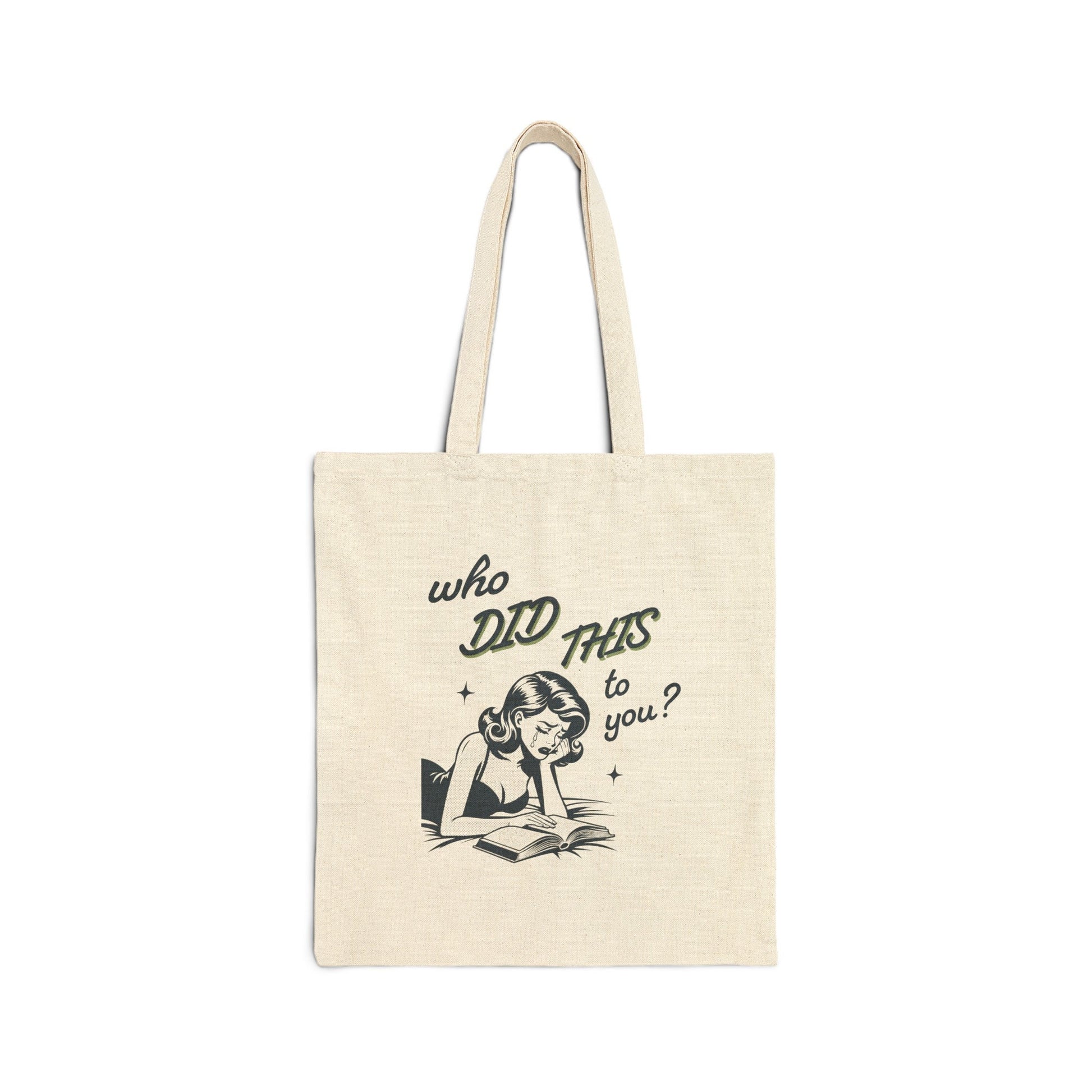 Who Did This To You Book Tropes Tote Bag, Spicy Book Lover Tote Booktok Merch Dark Romance Book Bag Romantasy Reader Romance Book Lover Gift