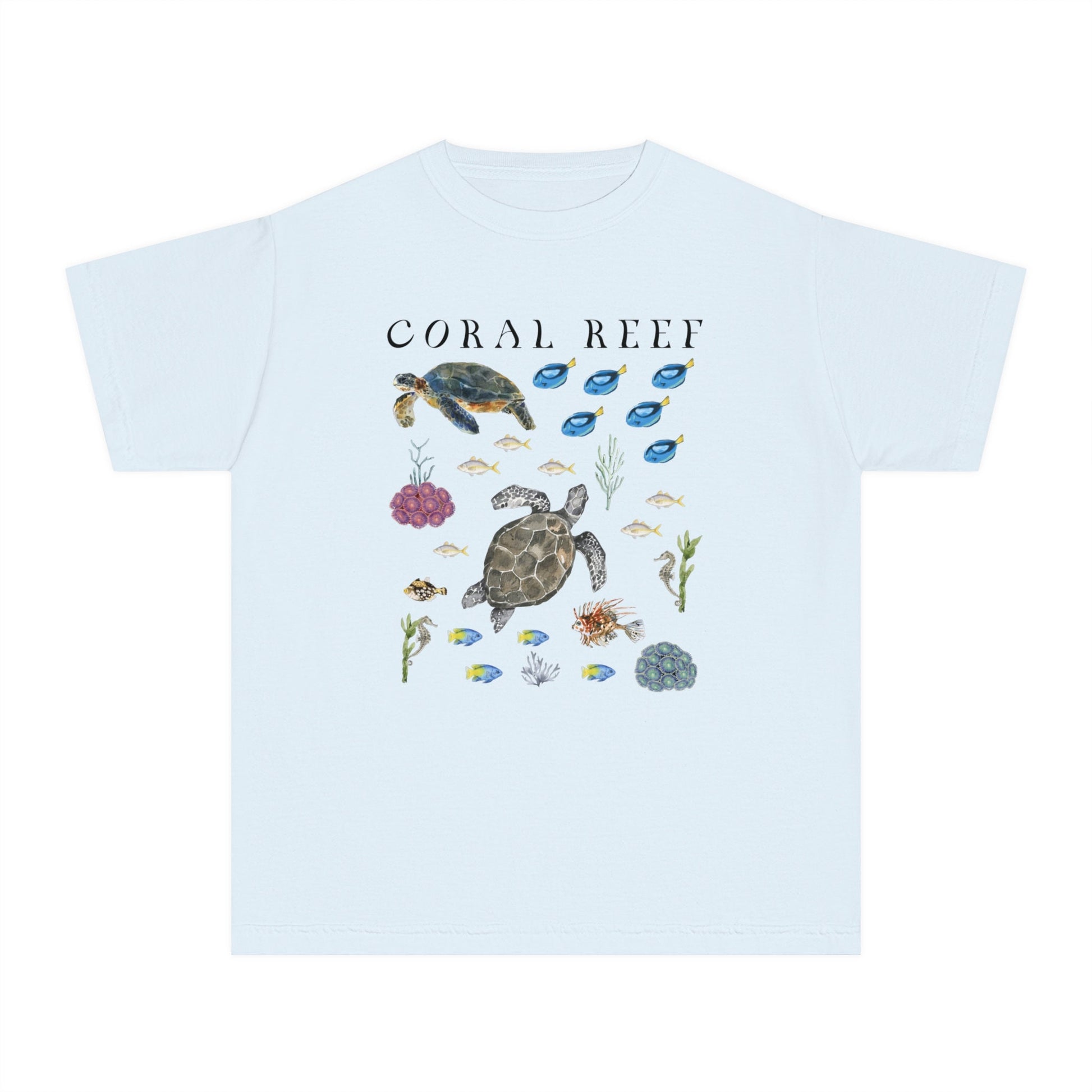 Coral Reef Shirt Kids, Sea Turtle Shirt Ocean Animals Shirt Beachy Shirts Neutral Kids Clothes Sea Party Tee SeaTurtle Gifts Vacation Shirt