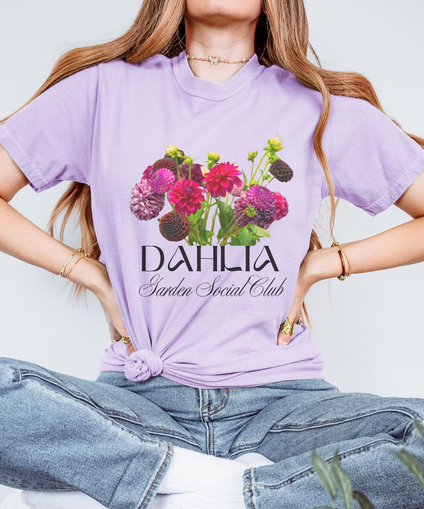 Dahlia Garden Social Club Shirt, Dahlia Gardener Gifts, Summer Shirt for Women Flower Farmer Tshirt Market Flowers Shirt Old Money Aesthetic