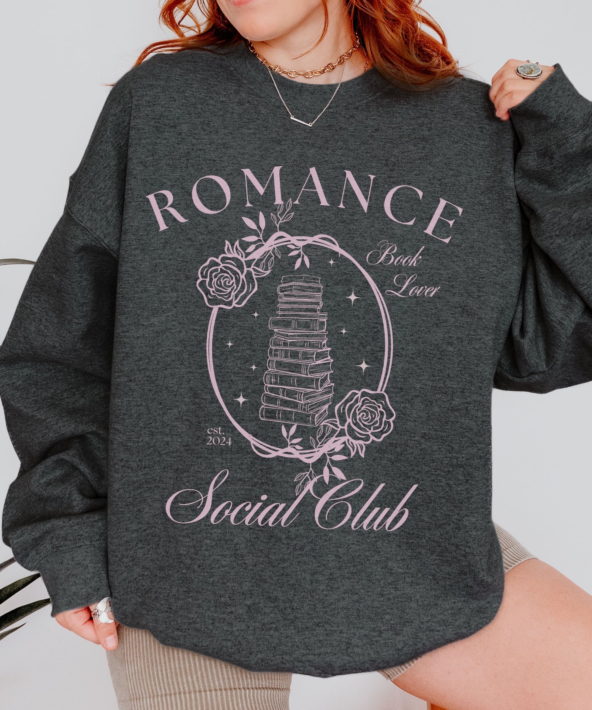 Romance Book Lover Social Club Sweathirt , Romantasy Fantasy Romance Smut Shirt Spicy Books Sweater Book Merch Library Booklover Sweater