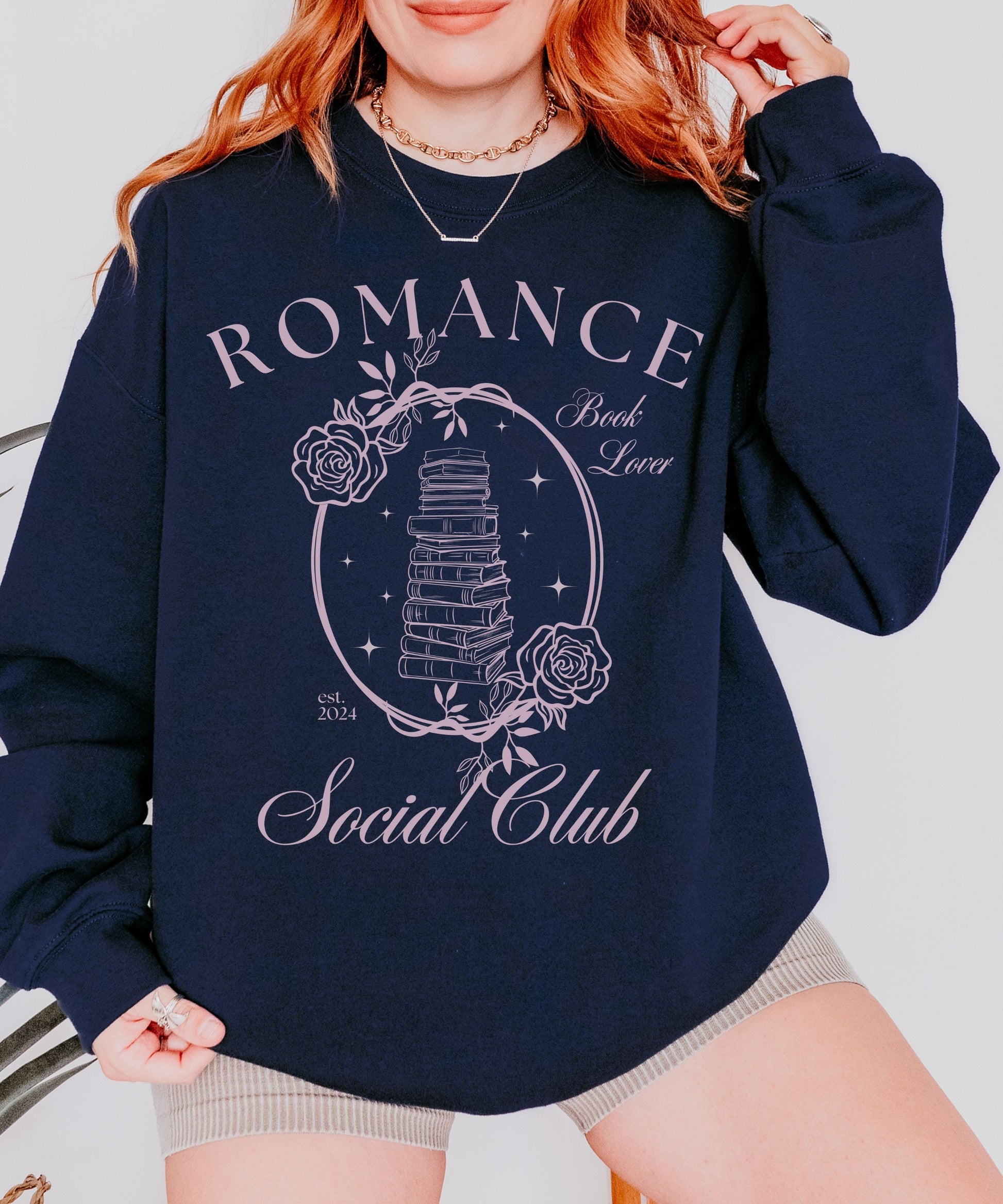 Romance Book Lover Social Club Sweathirt , Romantasy Fantasy Romance Smut Shirt Spicy Books Sweater Book Merch Library Booklover Sweater