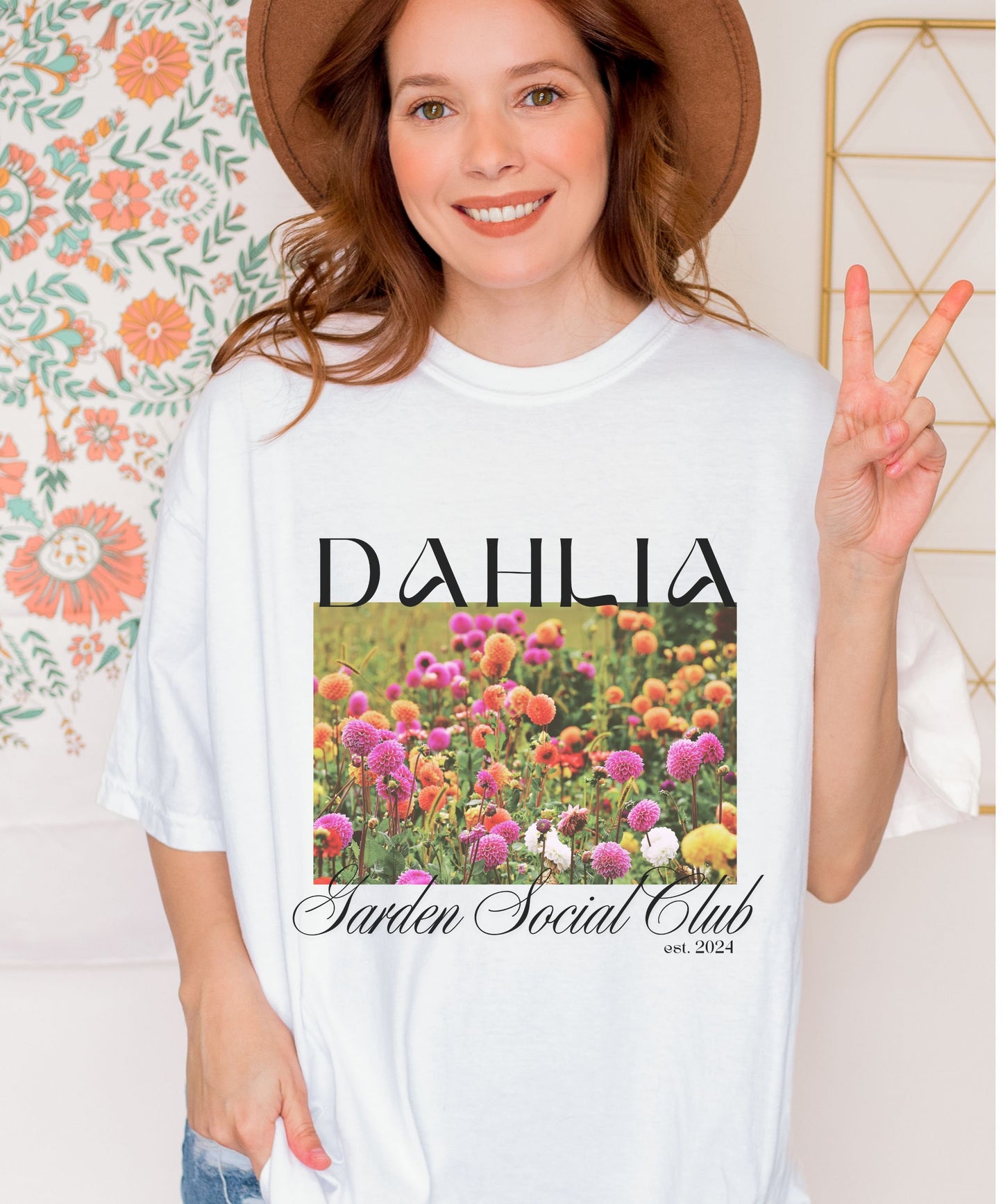 Dahlia Social Club Comfort Colors Tee, Dahlias Gift Trendy Summer Flower Shirts for Women, Dahlias Gift, Flower Gardener Wild Flowers Shirt