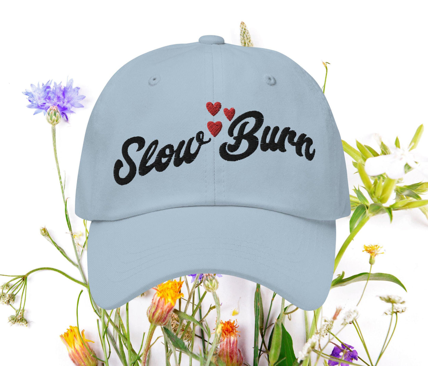 Slow Burn Embroidered Hat, Bookish Things Hot Girls Read Booklover Gifts Book Merch Book Tropes Hat Romance Reader Gift Enemies To Lovers