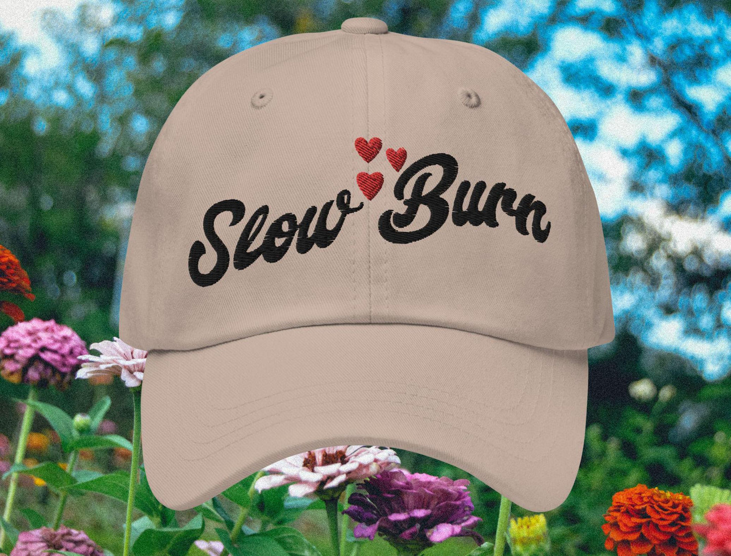 Slow Burn Embroidered Hat, Bookish Things Hot Girls Read Booklover Gifts Book Merch Book Tropes Hat Romance Reader Gift Enemies To Lovers