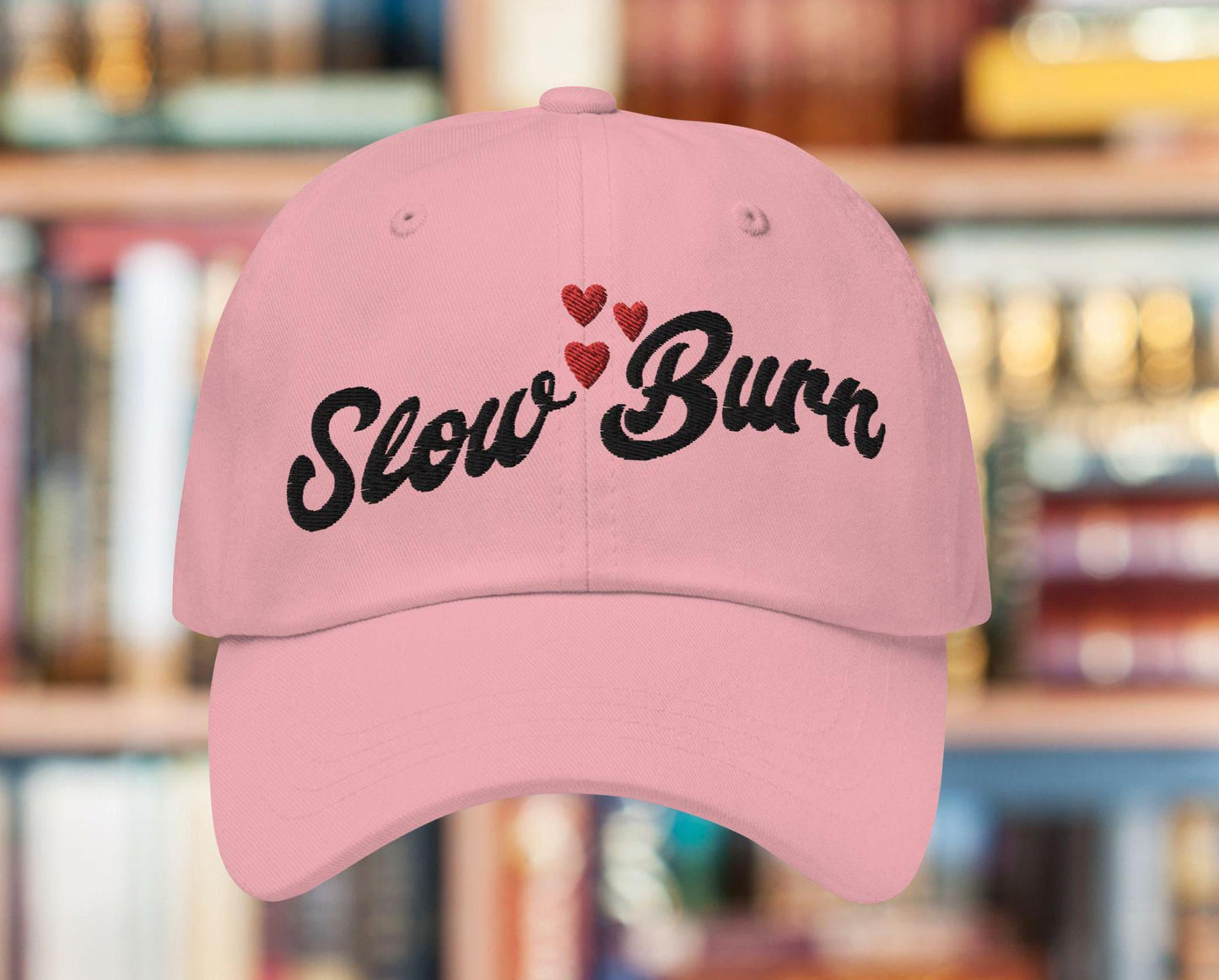 Slow Burn Embroidered Hat, Bookish Things Hot Girls Read Booklover Gifts Book Merch Book Tropes Hat Romance Reader Gift Enemies To Lovers