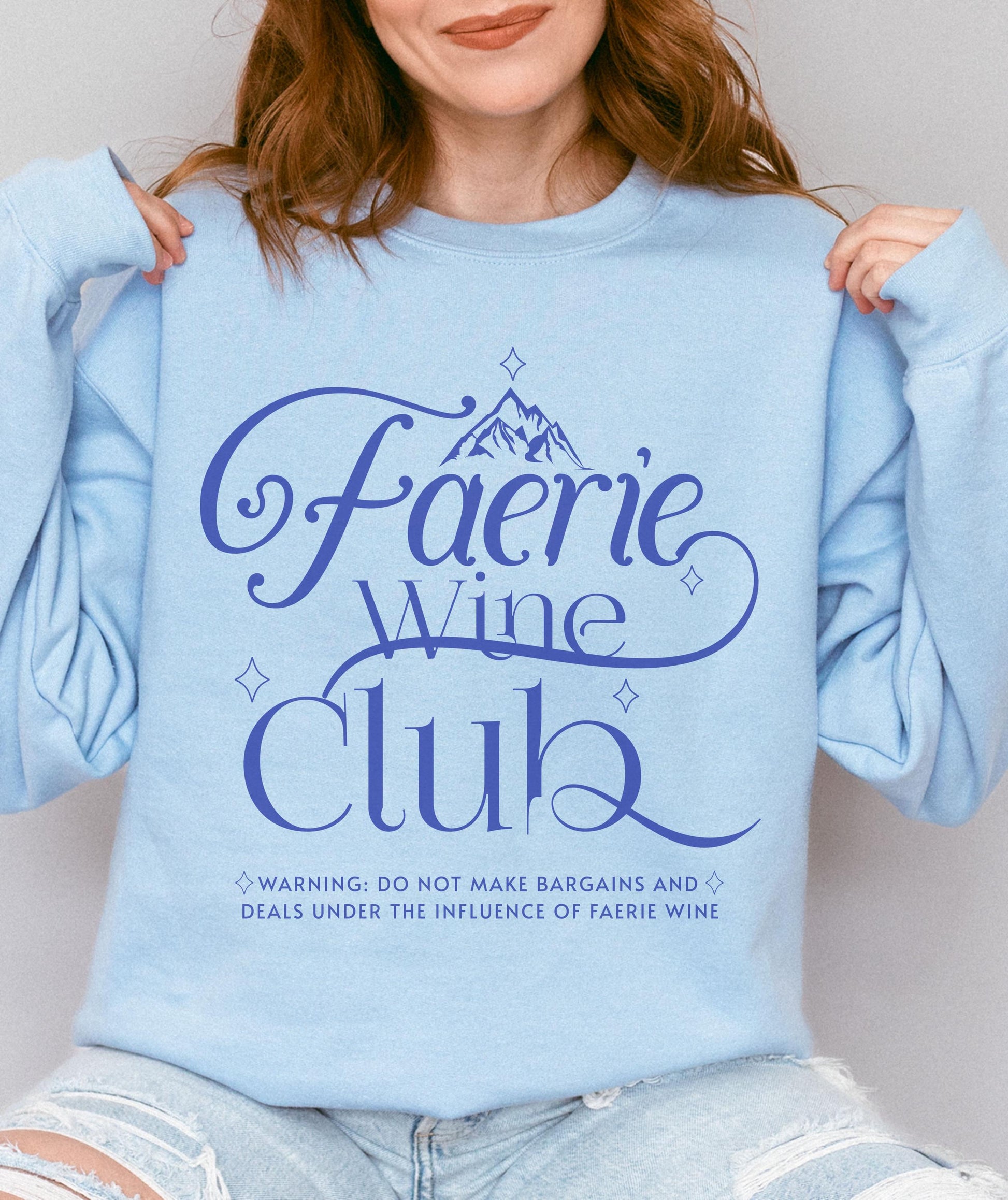 Faerie Wine Club Sweatshirt, Fae Reading Sweatshirt Booklover Sweater Dark Fantasy Romance Romantasy Reader Sweatshirt Smut Lover Sweatshirt