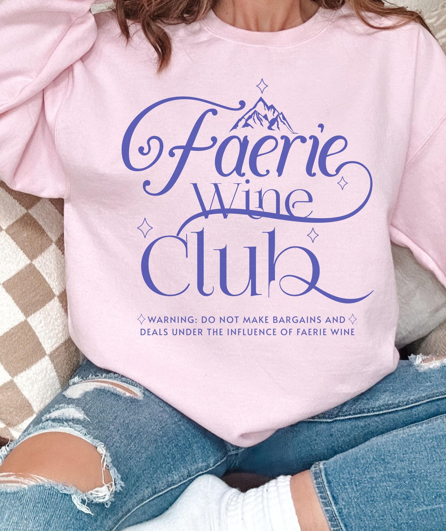 Faerie Wine Club Sweatshirt, Fae Reading Sweatshirt Booklover Sweater Dark Fantasy Romance Romantasy Reader Sweatshirt Smut Lover Sweatshirt