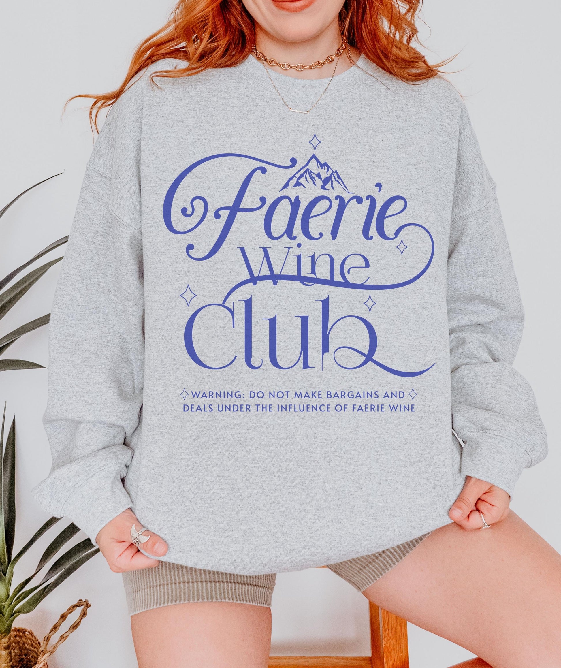 Faerie Wine Club Sweatshirt, Fae Reading Sweatshirt Booklover Sweater Dark Fantasy Romance Romantasy Reader Sweatshirt Smut Lover Sweatshirt