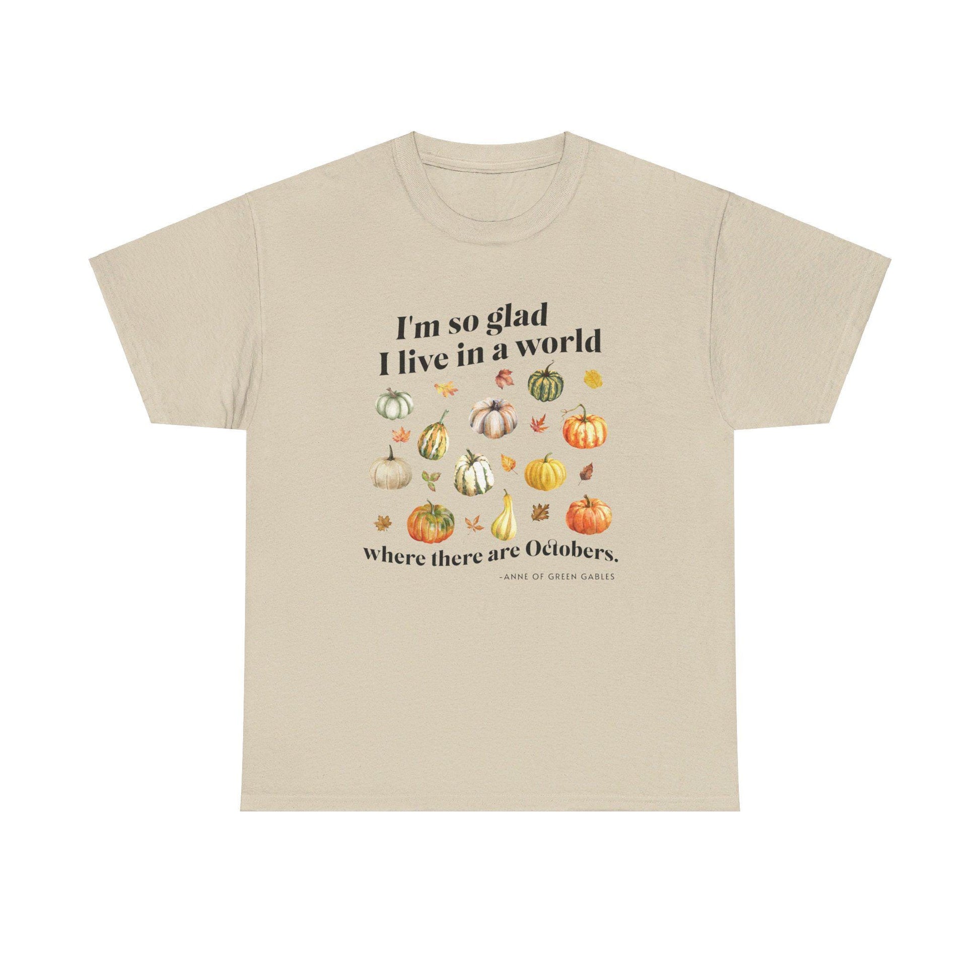 Anne of Green Gables October Pumpkin Shirt, Literature Shirt Fall Is My Favorite Autumn Leaves Shirt Light Academia Cottagecore Bookish Tee