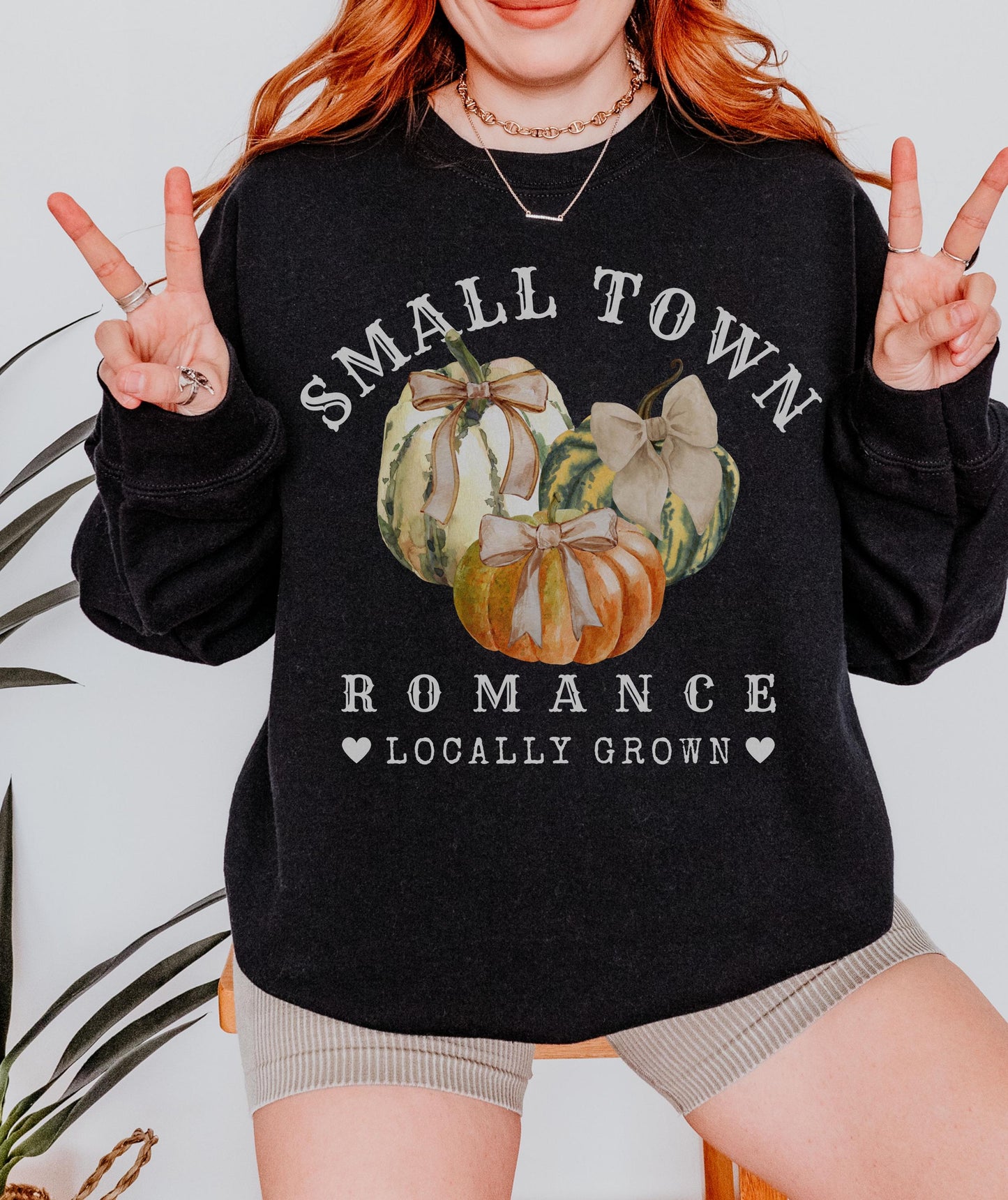 Small Town Romance Pumpkin Patch Sweatshirt, Fall Coquette Bow Pumpkin Shirt, Cowboy Romance Book Merch, Coquette Cowgirl Sweatshirt