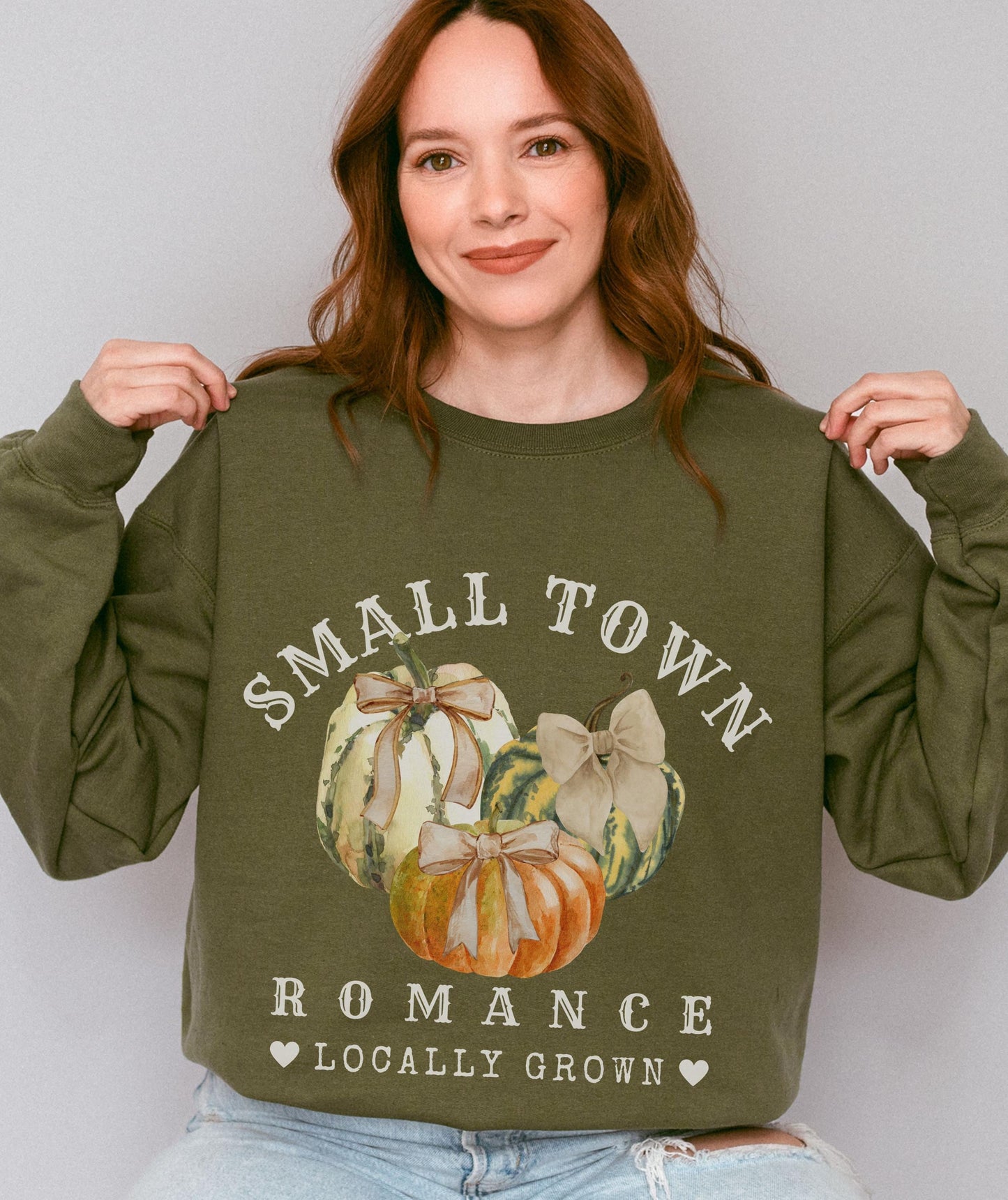 Small Town Romance Pumpkin Patch Sweatshirt, Fall Coquette Bow Pumpkin Shirt, Cowboy Romance Book Merch, Coquette Cowgirl Sweatshirt