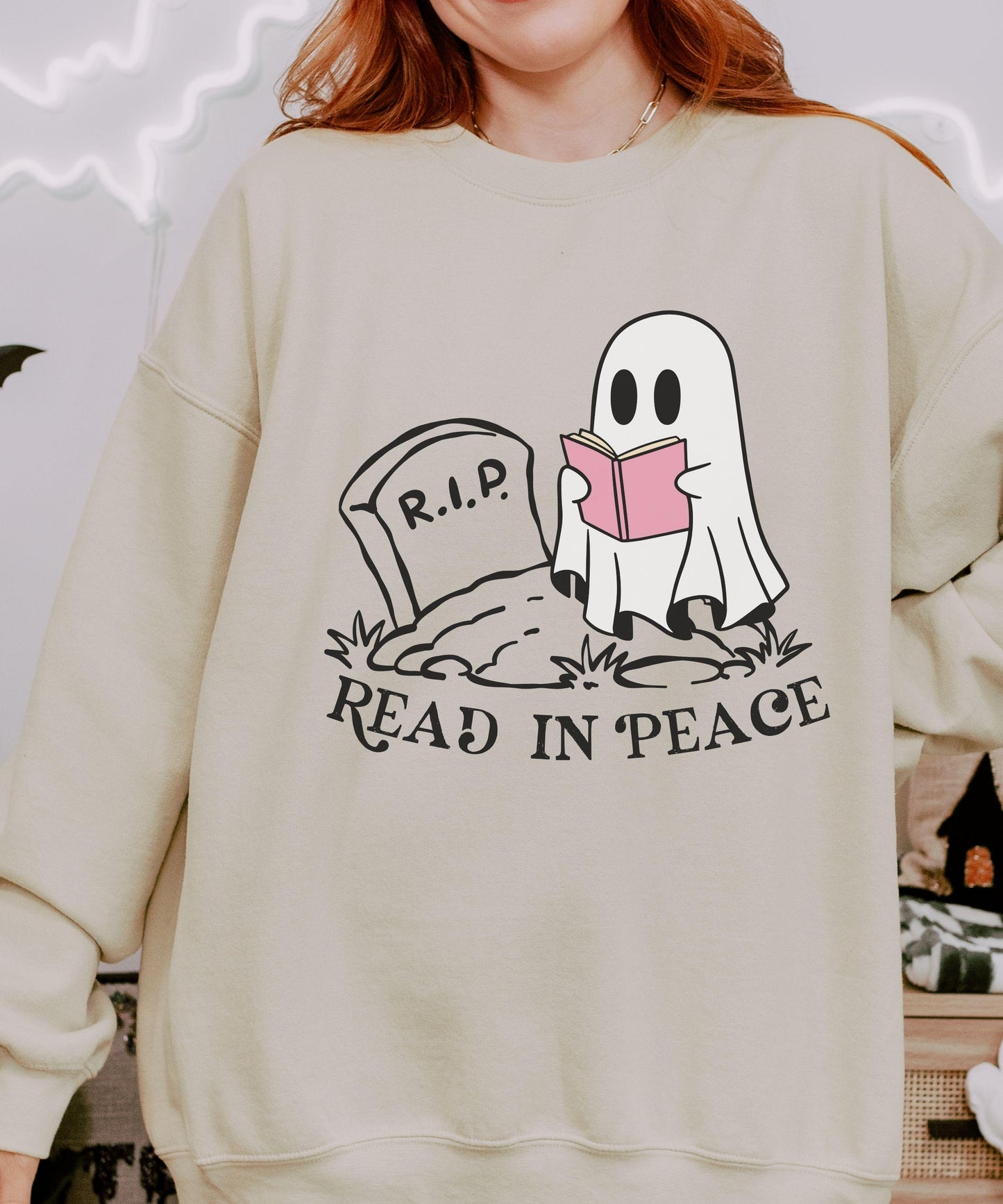 Read in Peace Ghost Book Sweatshirt, Booktrovert Halloween Library Sweatshirt, Reading Ghost Sweatshirt, Fall Book Shirt Book Lover Sweater