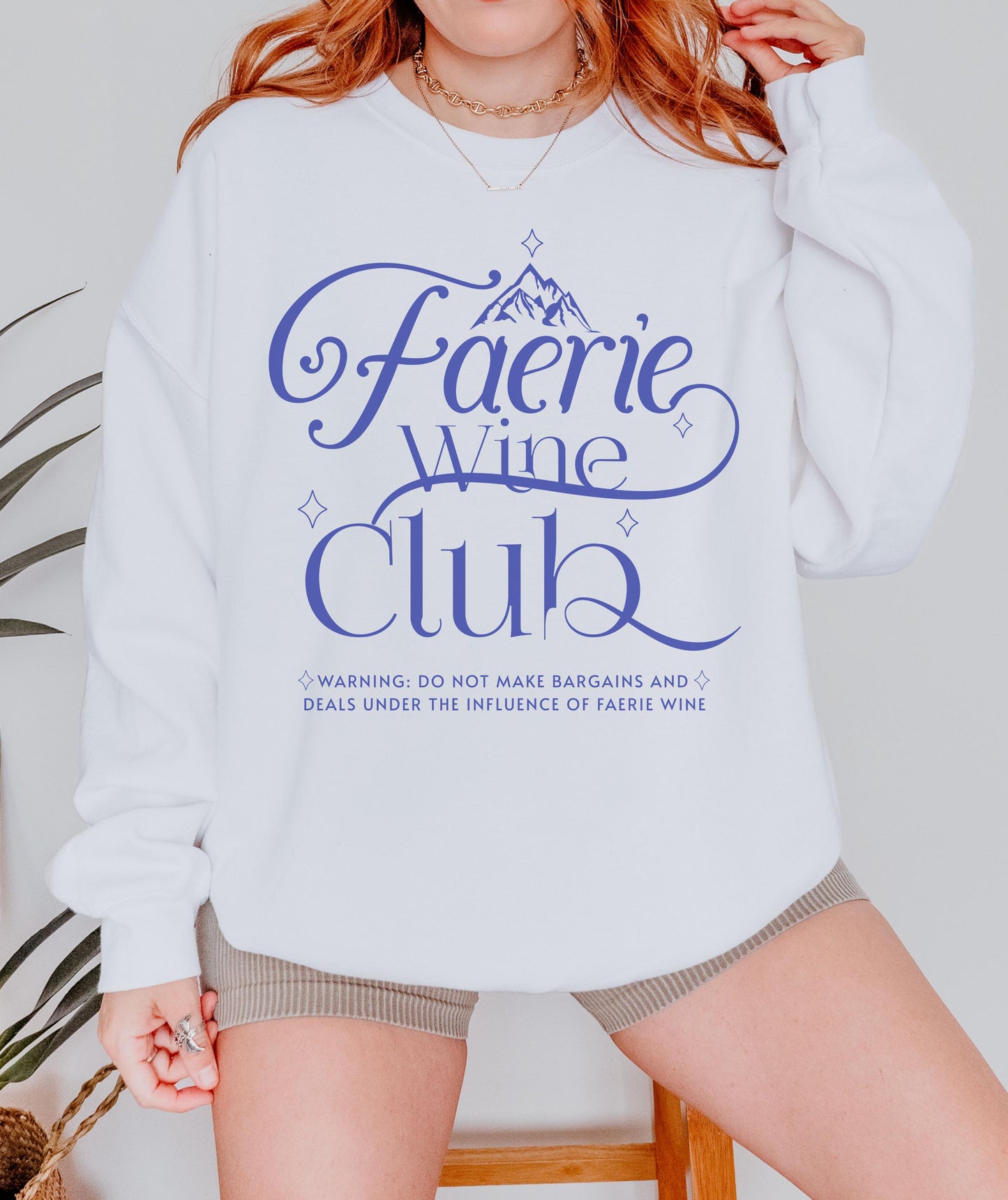 Faerie Wine Club Sweatshirt, Fae Reading Sweatshirt Booklover Sweater Dark Fantasy Romance Romantasy Reader Sweatshirt Smut Lover Sweatshirt