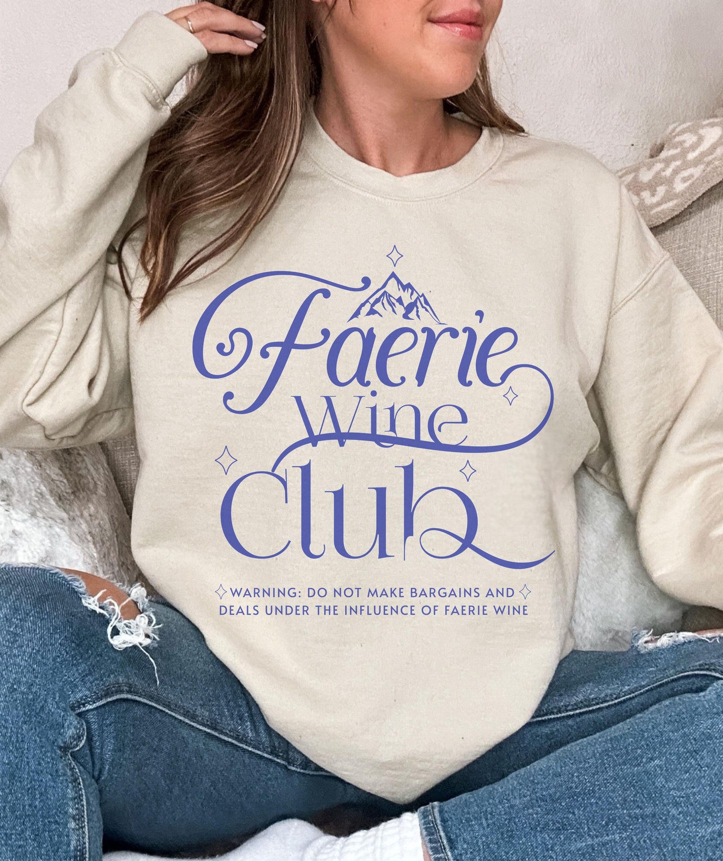 Faerie Wine Club Sweatshirt, Fae Reading Sweatshirt Booklover Sweater Dark Fantasy Romance Romantasy Reader Sweatshirt Smut Lover Sweatshirt